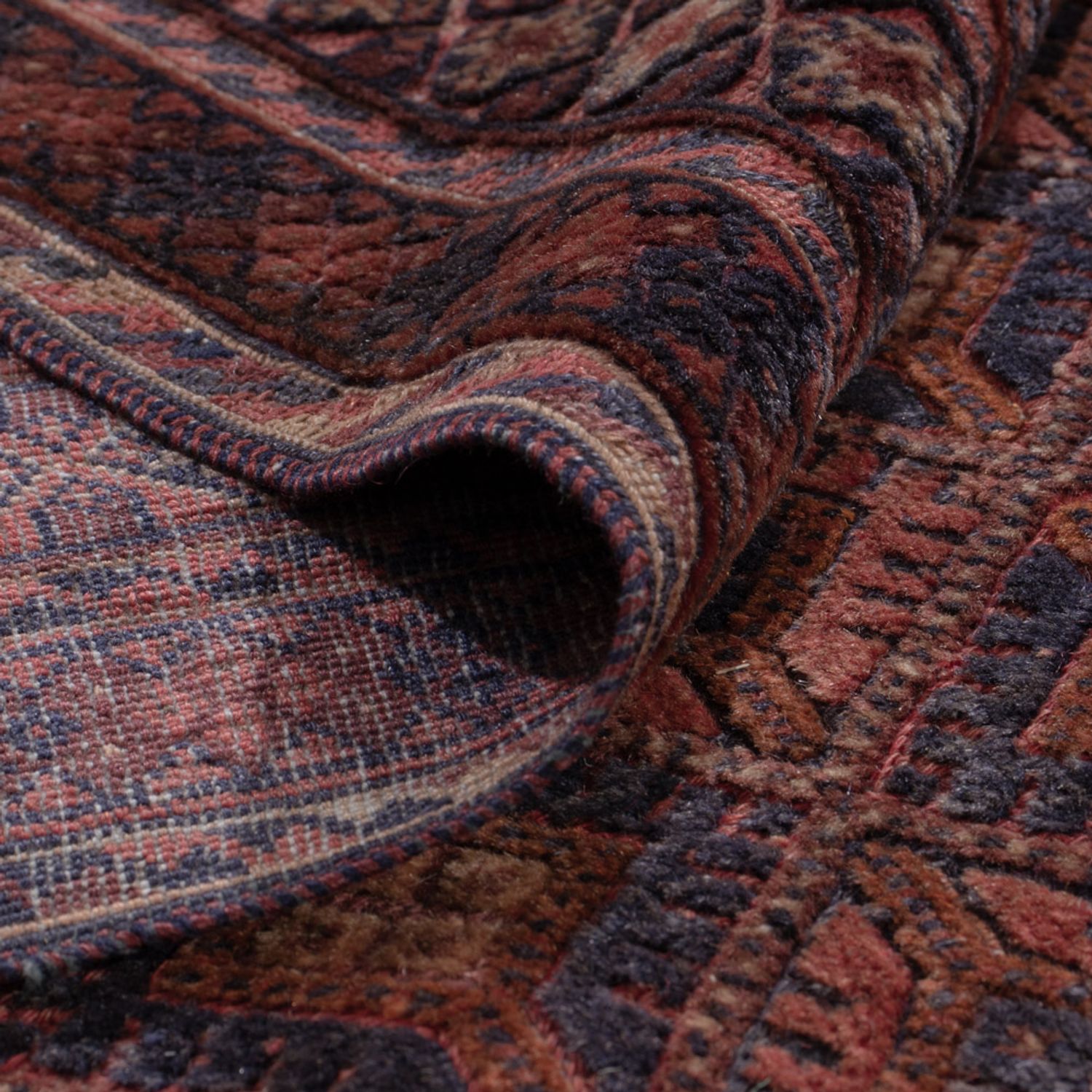 Kelimteppe - Orientalsk - 204 x 152 cm - mørk rød