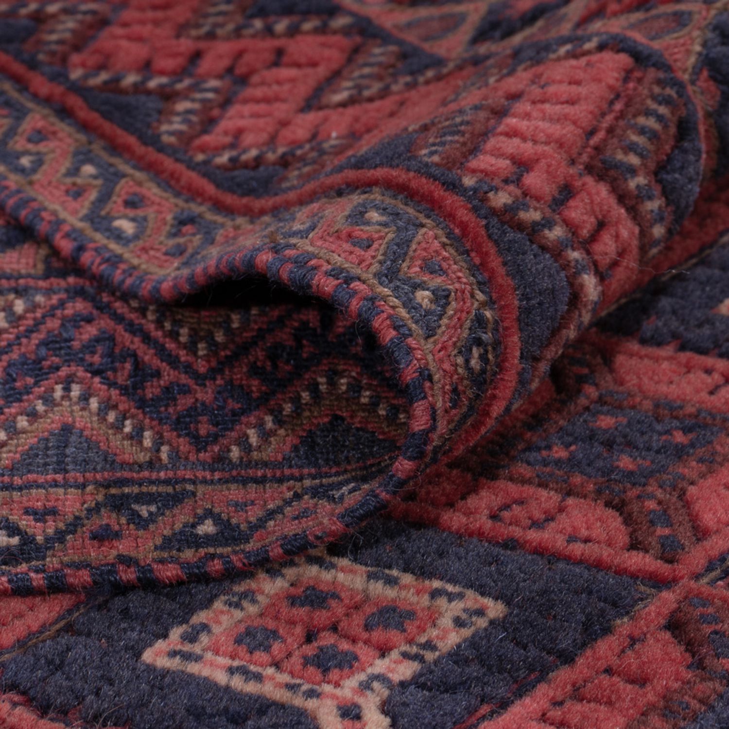 Kelimteppe - Orientalsk - 201 x 161 cm - mørk rød