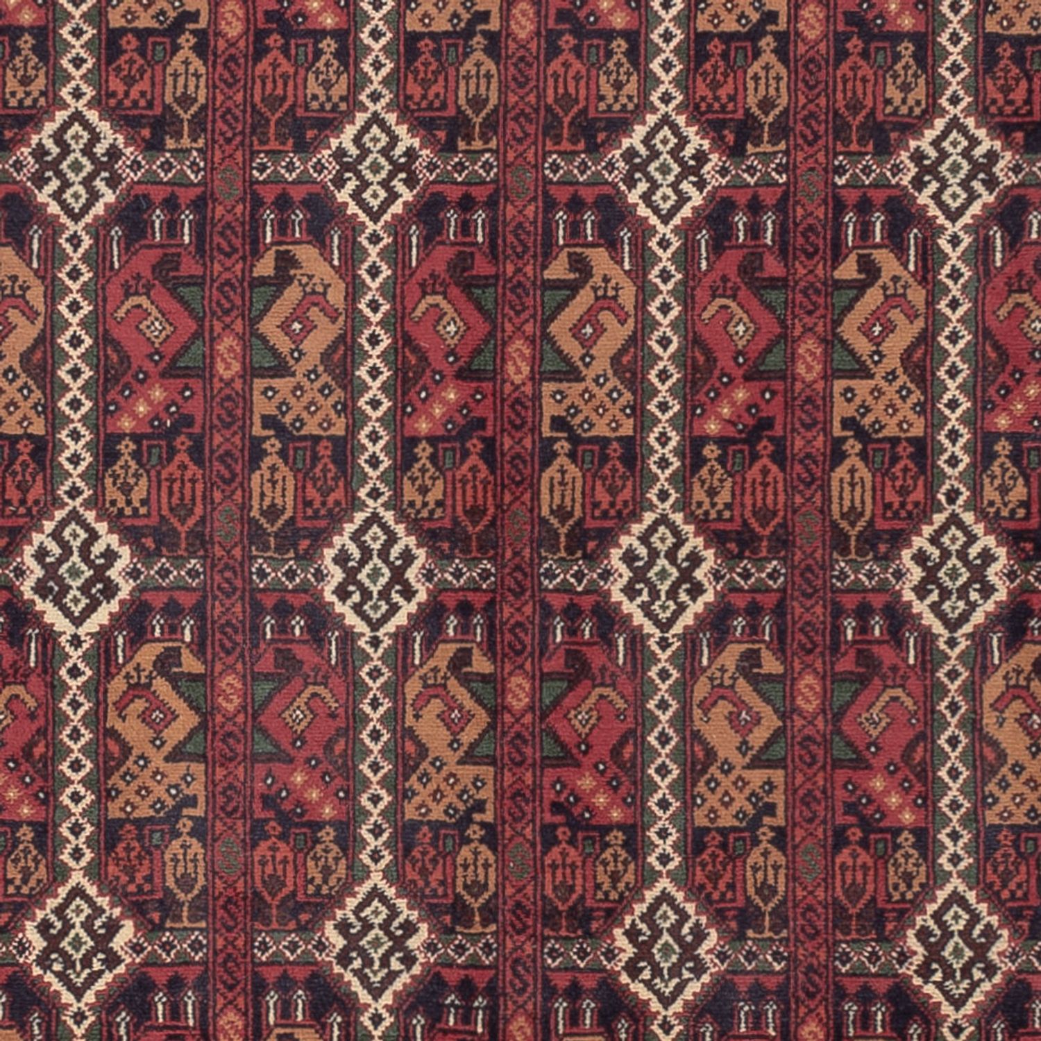 Afghan Rug - Royal - 288 x 194 cm - dark red