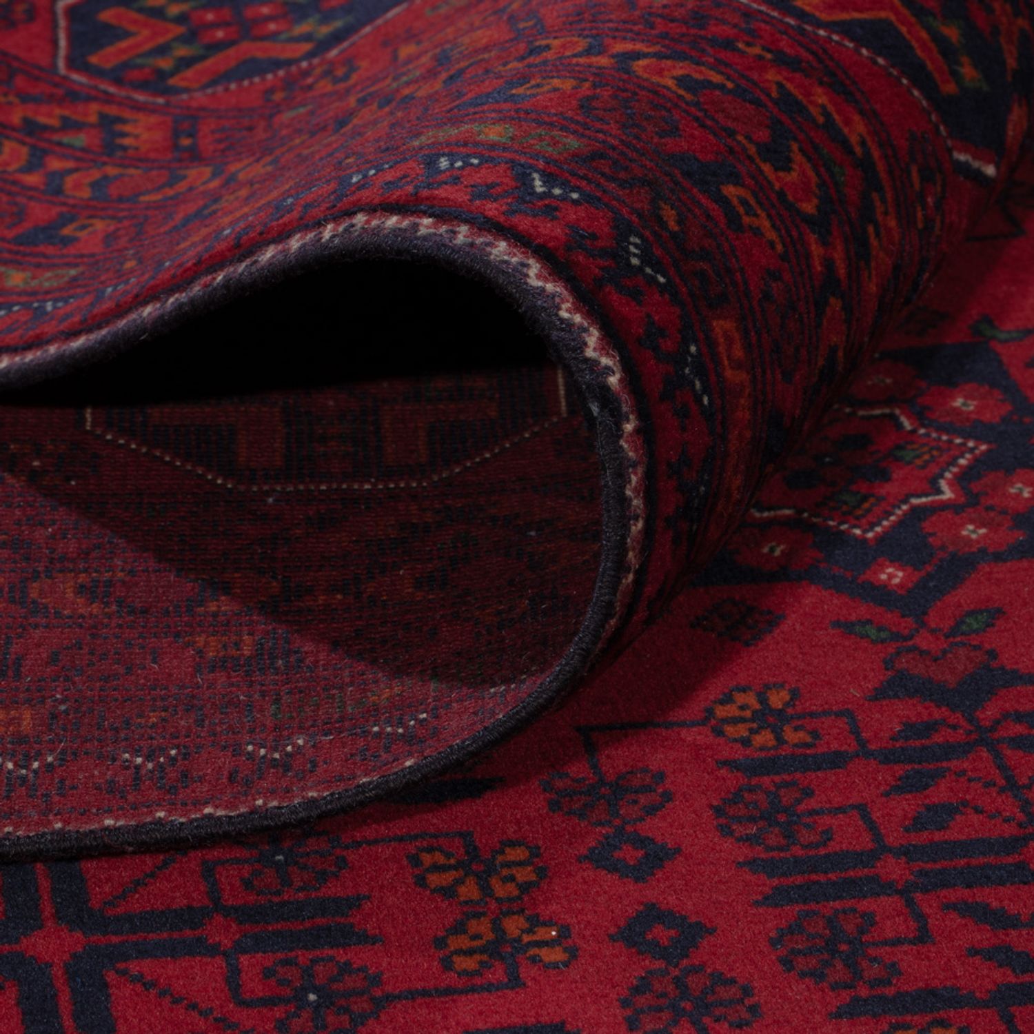 Afghansk matta - Kungliga - 305 x 206 cm - mörkröd