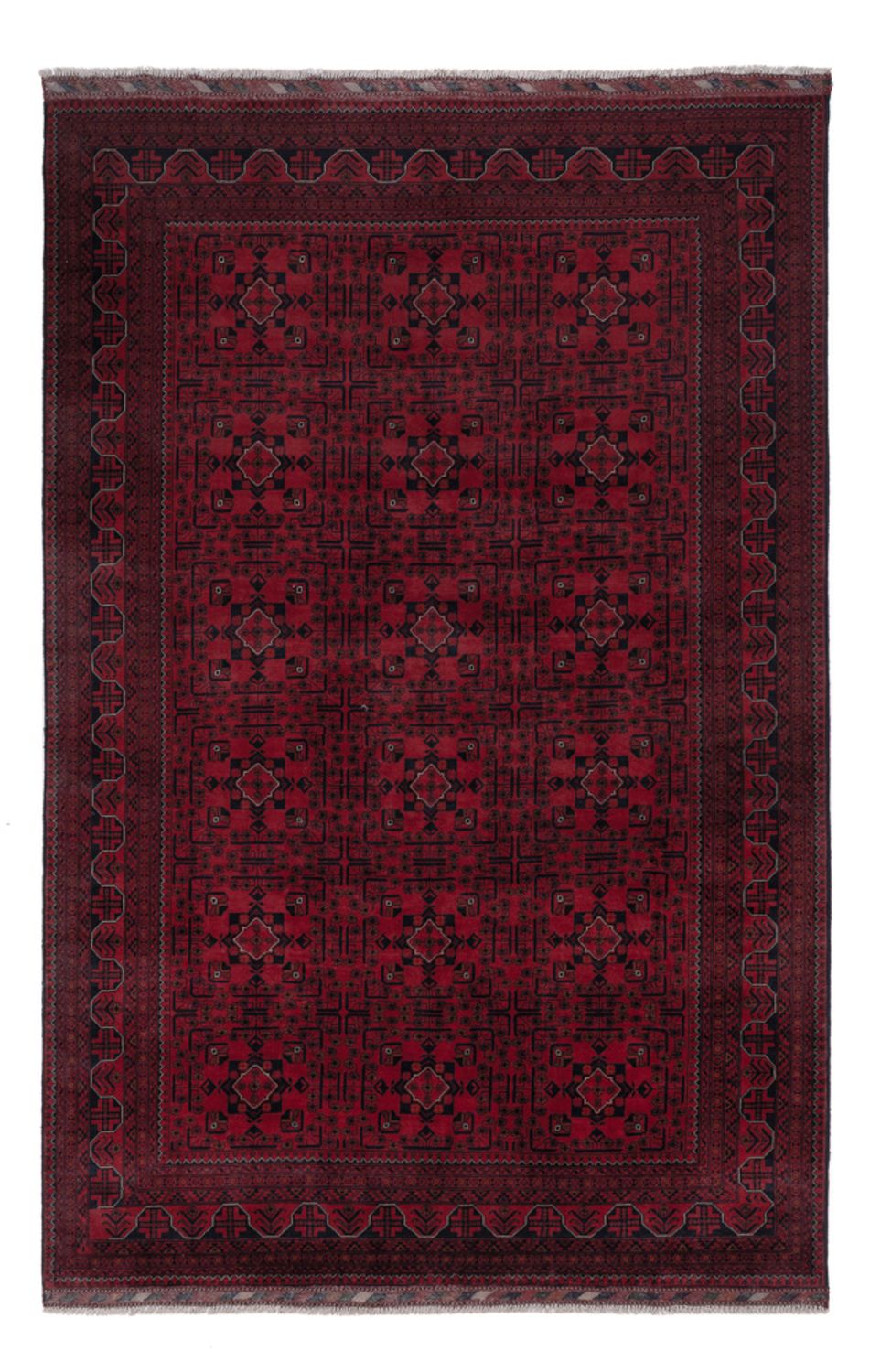 Afghan Rug - Kunduz - 301 x 196 cm - dark red