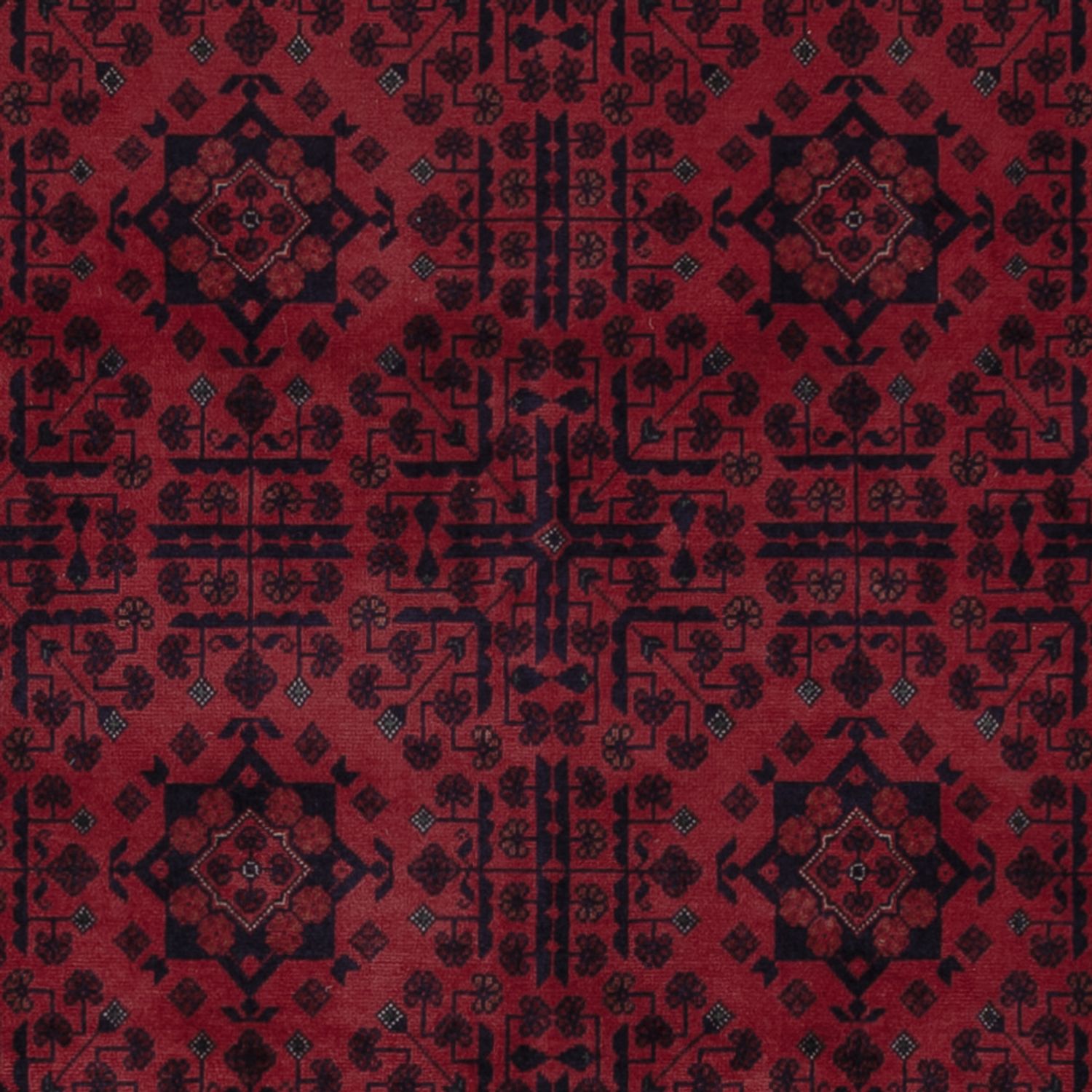 Afghansk matta - Kungliga - 293 x 202 cm - mörkröd