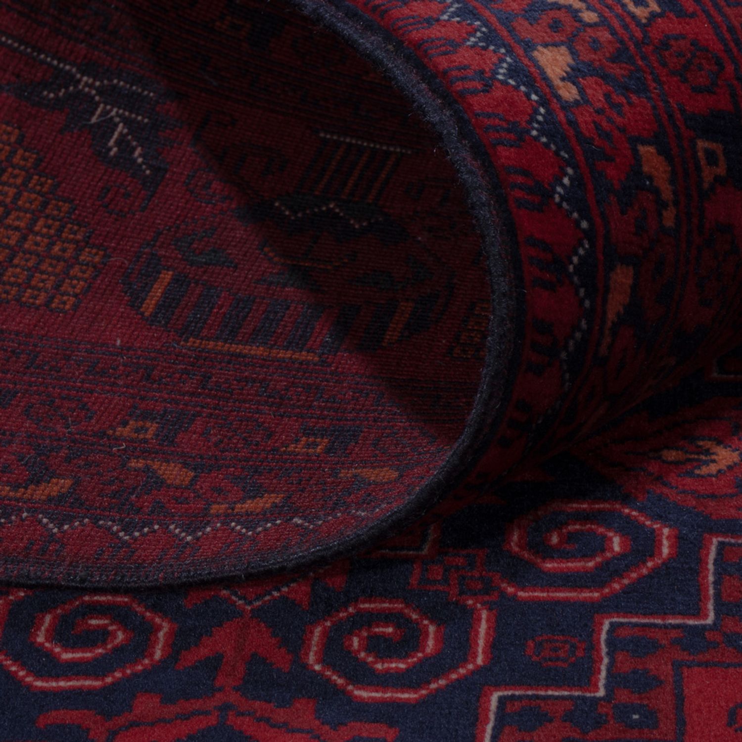 Afghansk matta - Kungliga - 300 x 202 cm - mörkröd