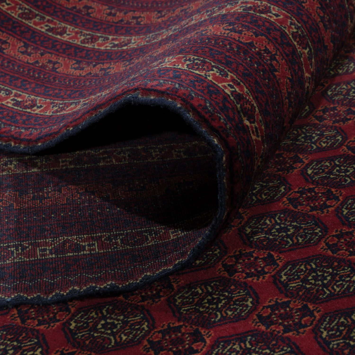 Afghansk matta - Kungliga - 295 x 206 cm - mörkröd