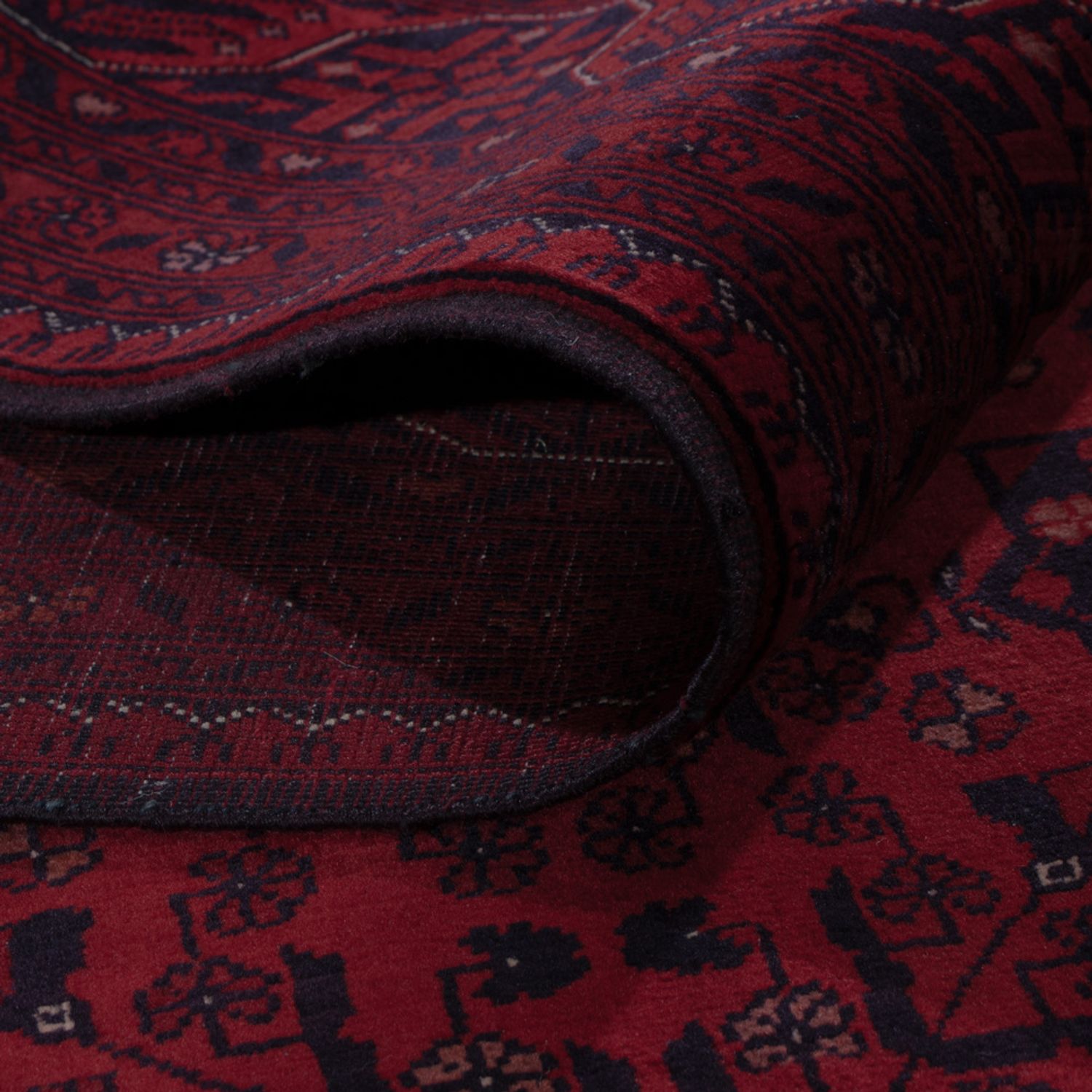 Afghansk matta - Kungliga - 291 x 201 cm - mörkröd