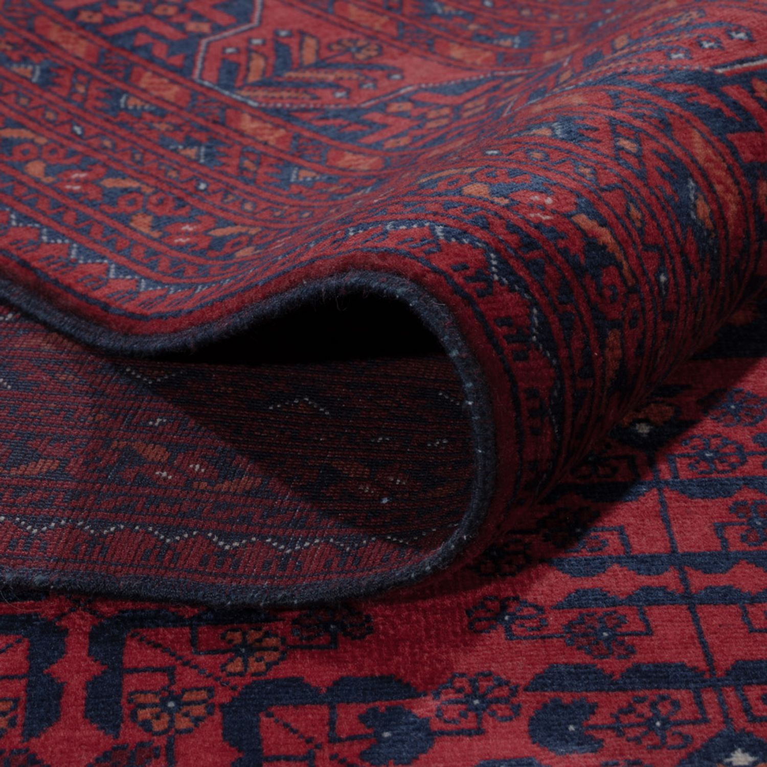 Afghansk matta - Kungliga - 290 x 201 cm - mörkröd