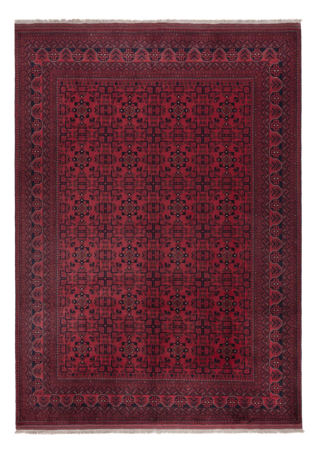 Afghansk matta - Kungliga - 288 x 202 cm - mörkröd