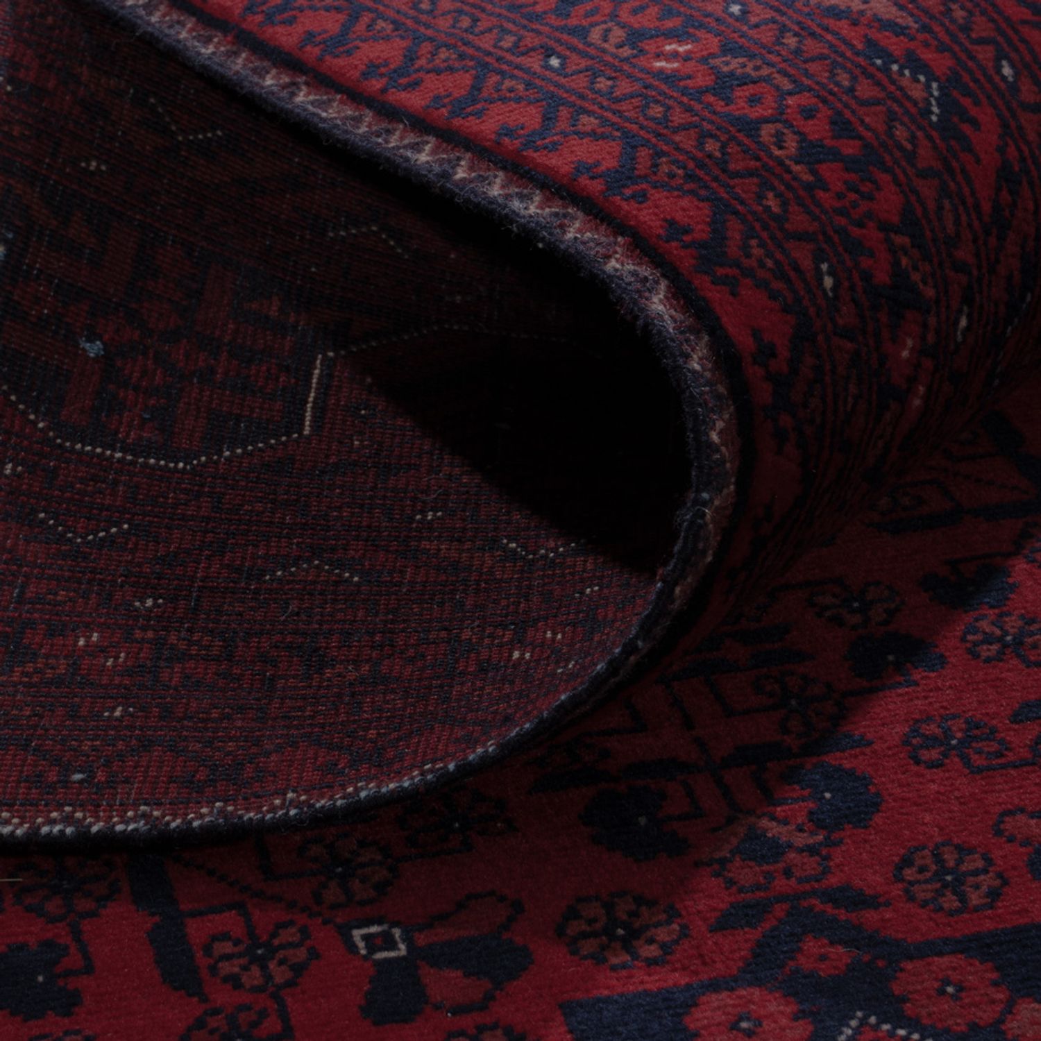 Afghansk matta - Kungliga - 289 x 198 cm - mörkröd