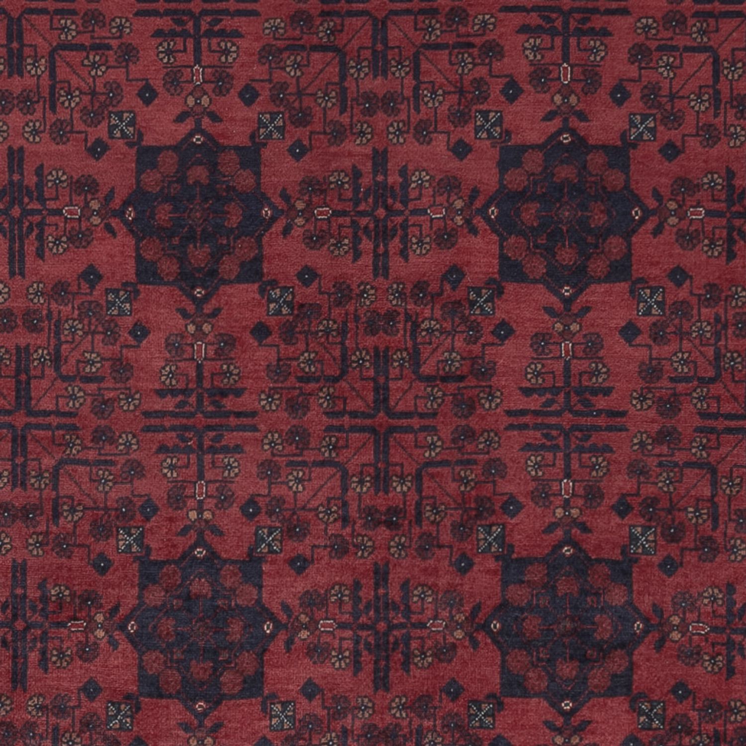 Afghansk matta - Kungliga - 294 x 209 cm - mörkröd