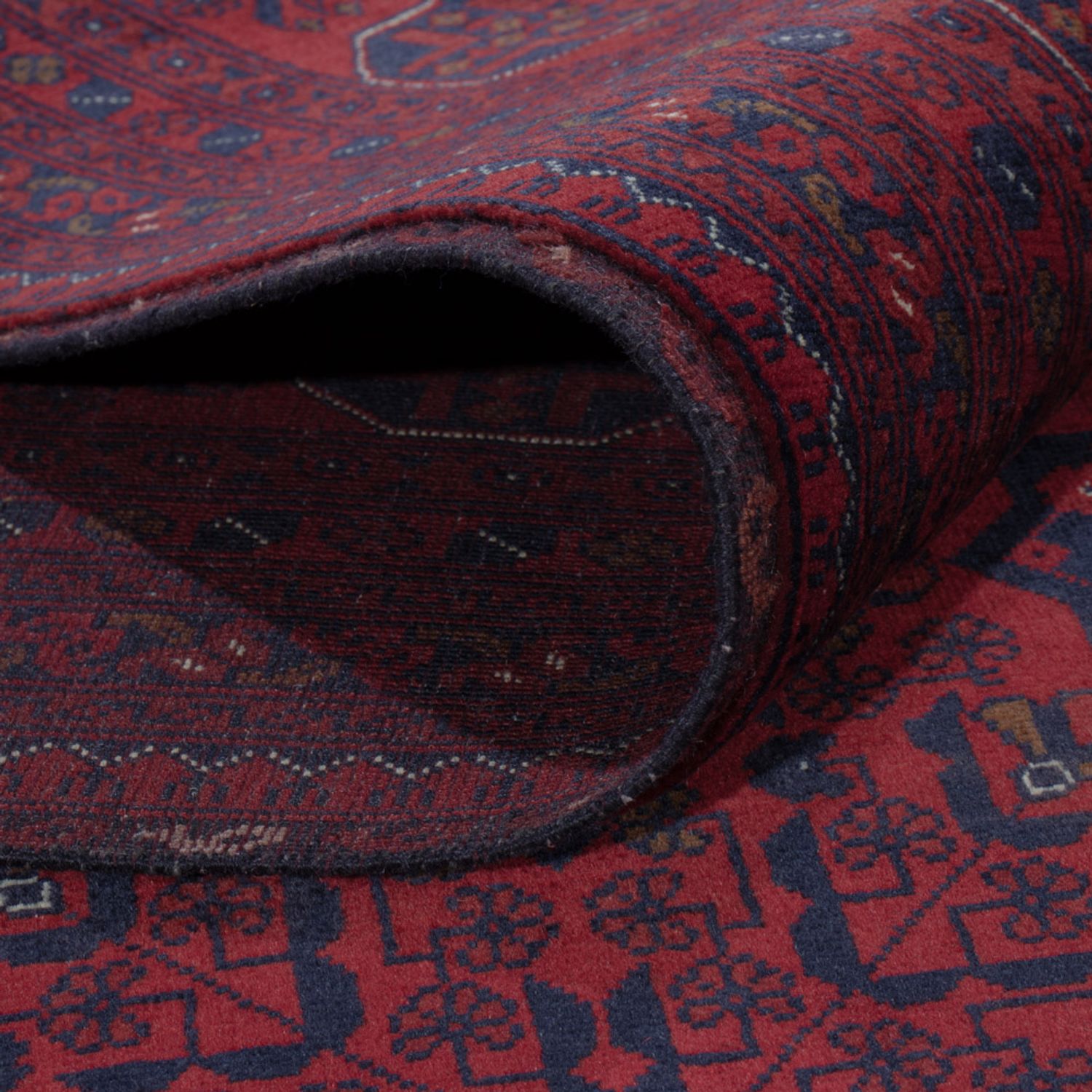 Afghansk matta - Kungliga - 286 x 202 cm - mörkröd