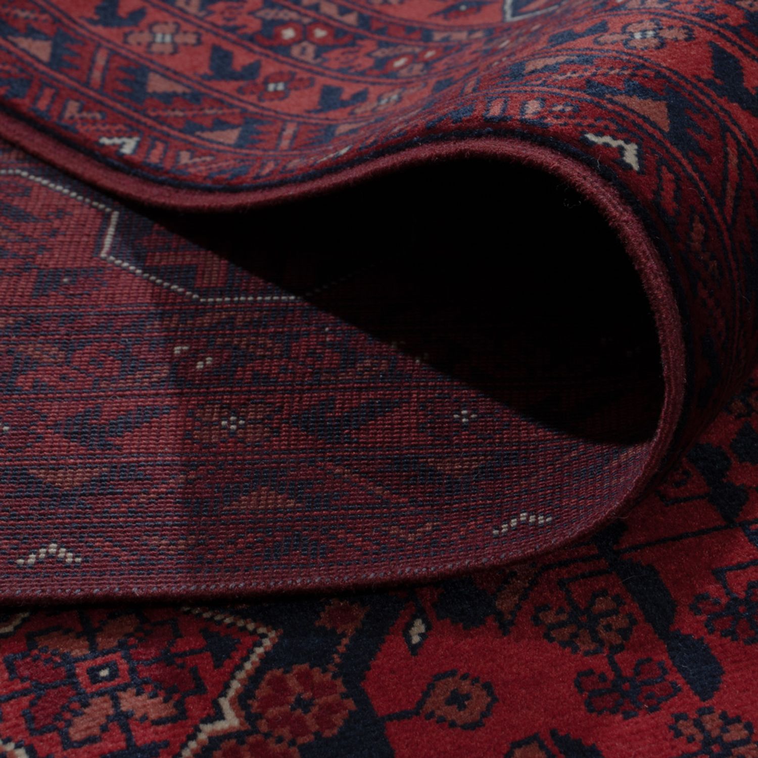 Afghansk matta - Kungliga - 294 x 199 cm - mörkröd