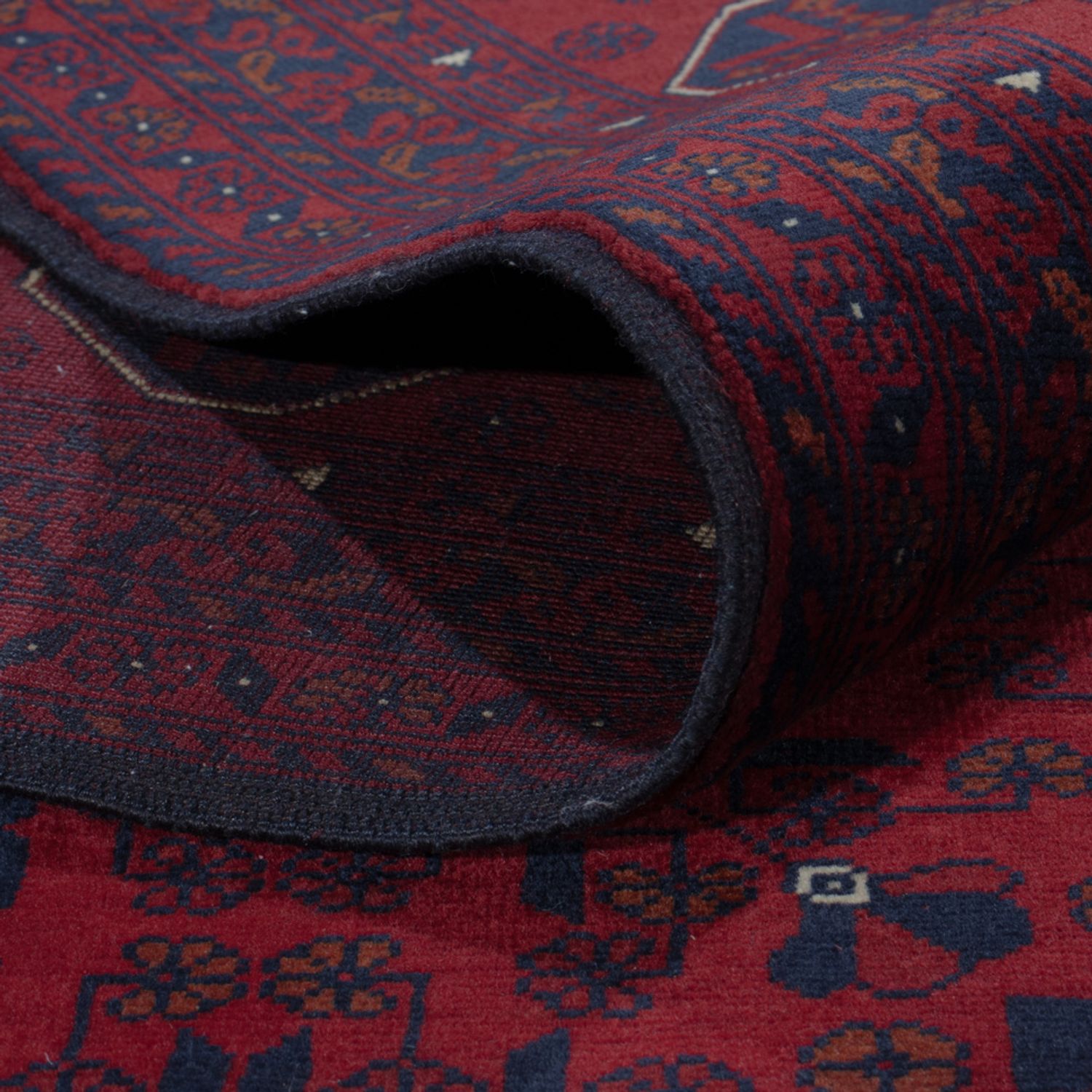 Afghansk matta - Kungliga - 299 x 199 cm - mörkröd