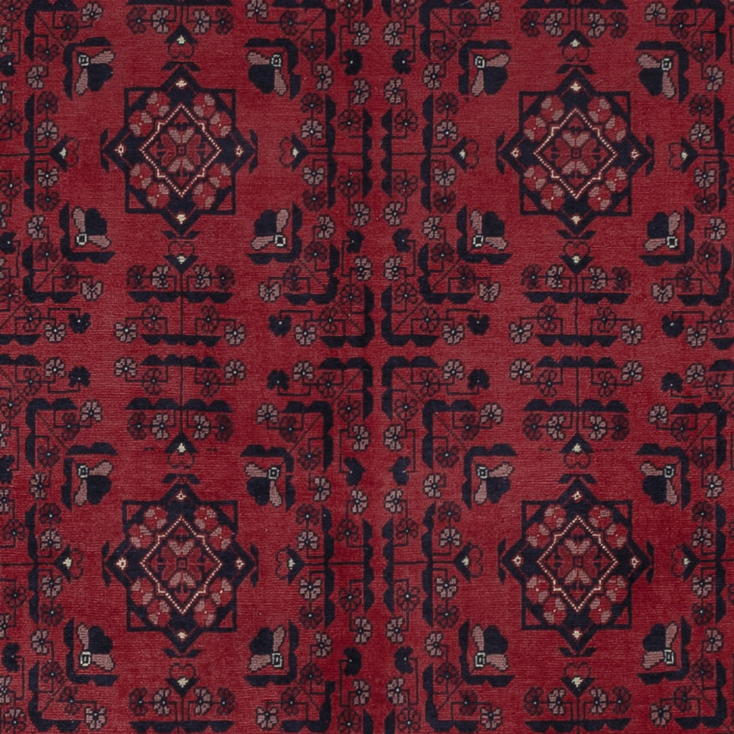 Afghansk matta - Kungliga - 293 x 196 cm - mörkröd