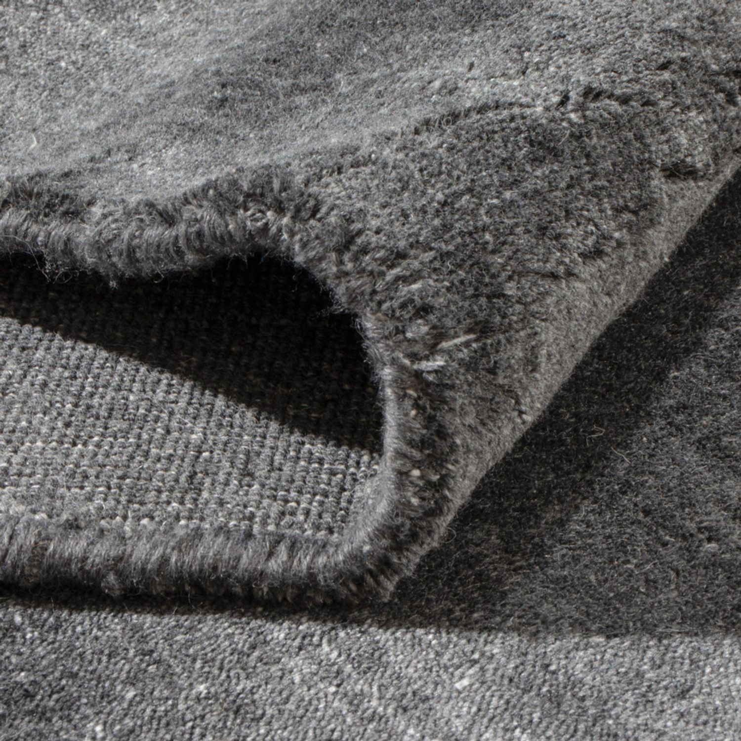 Løper Gabbeh teppe - Loribaft Softy - 300 x 94 cm - antrasitt