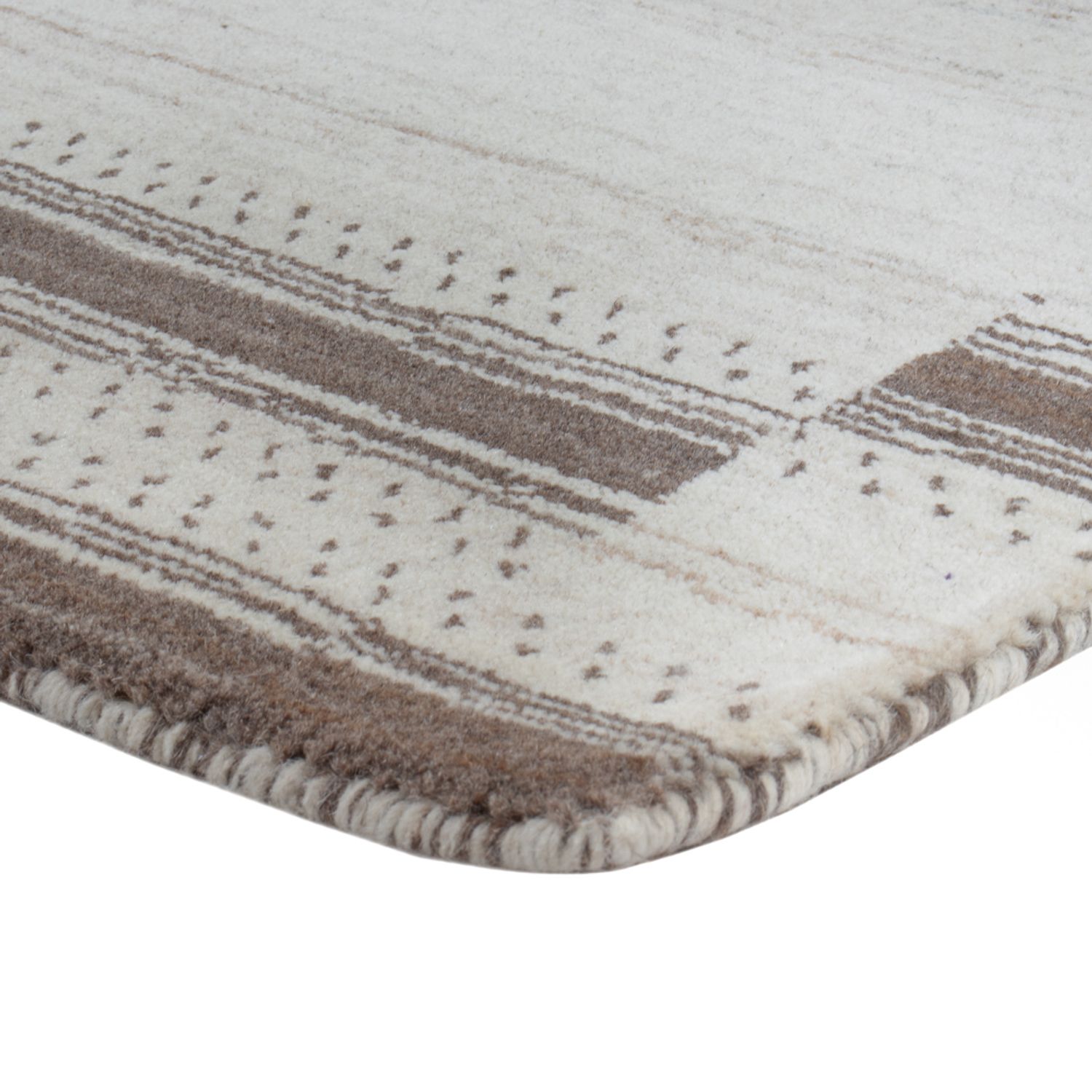 Gabbeh teppe - Loribaft Softy - 90 x 60 cm - naturhvit