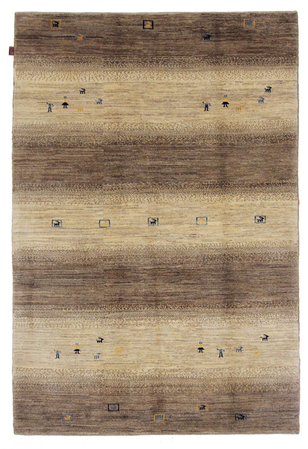 Alfombra Gabbeh - Loribaft Indus - 245 x 166 cm - beige oscuro