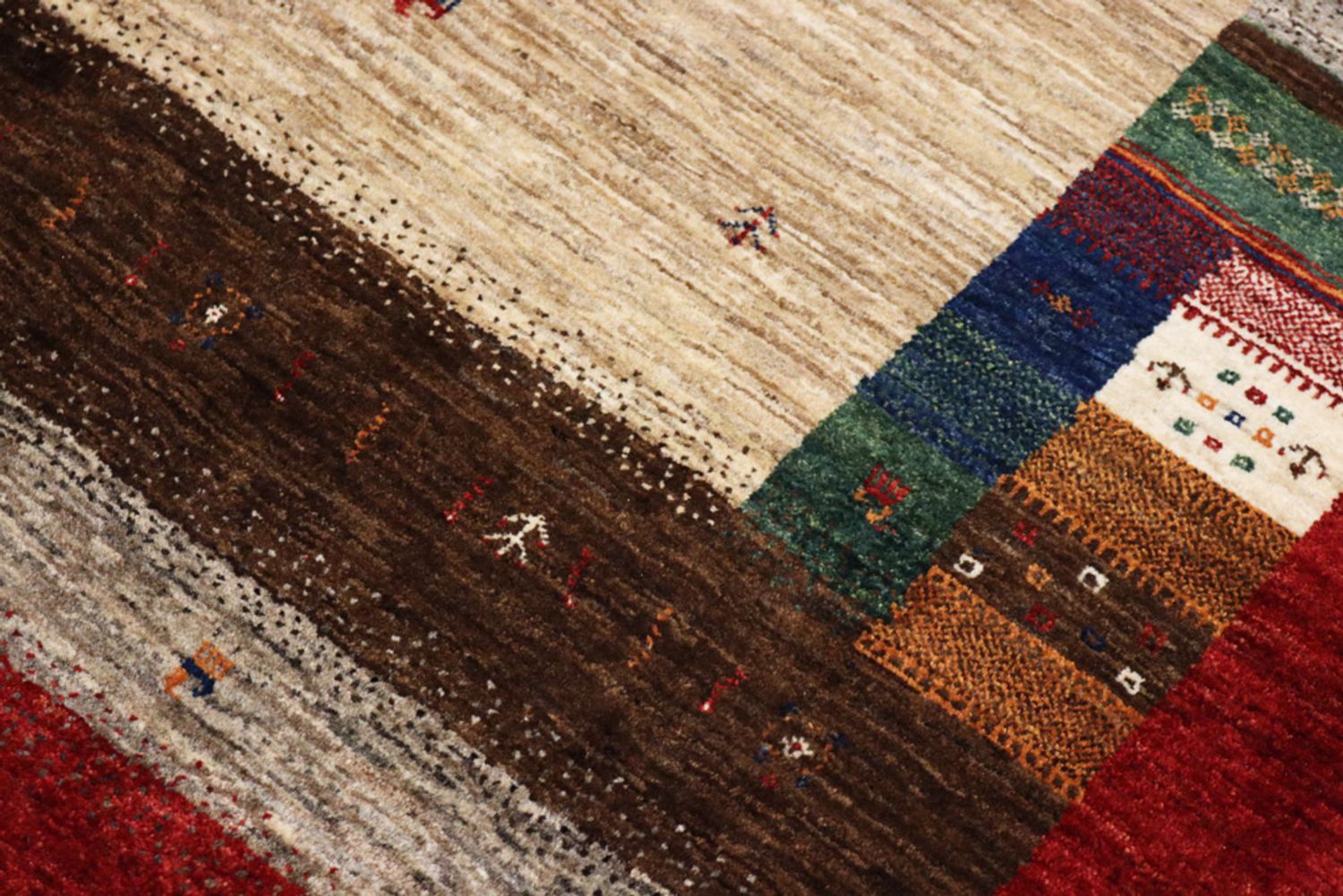 Alfombra Gabbeh - Loribaft Indus - 213 x 157 cm - beige