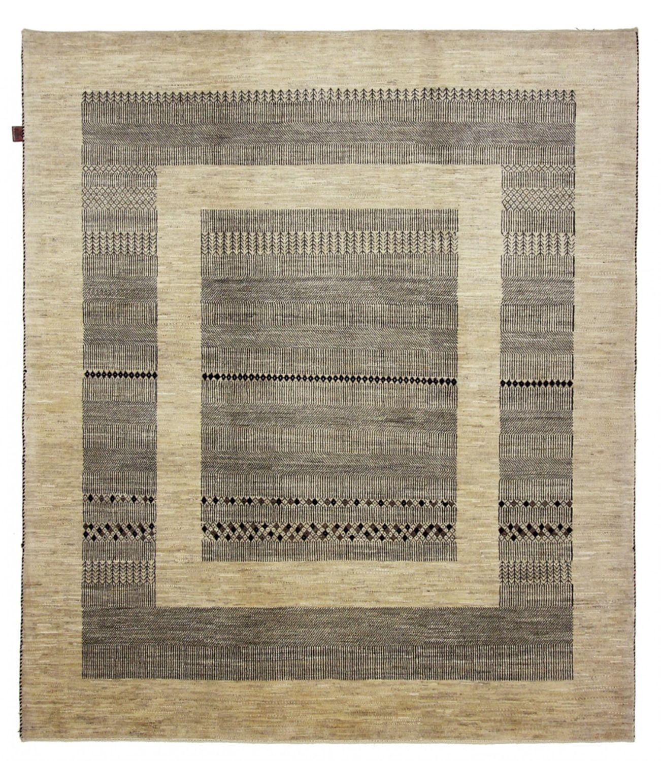 Alfombra Gabbeh - Loribaft Indus - 235 x 203 cm - beige oscuro