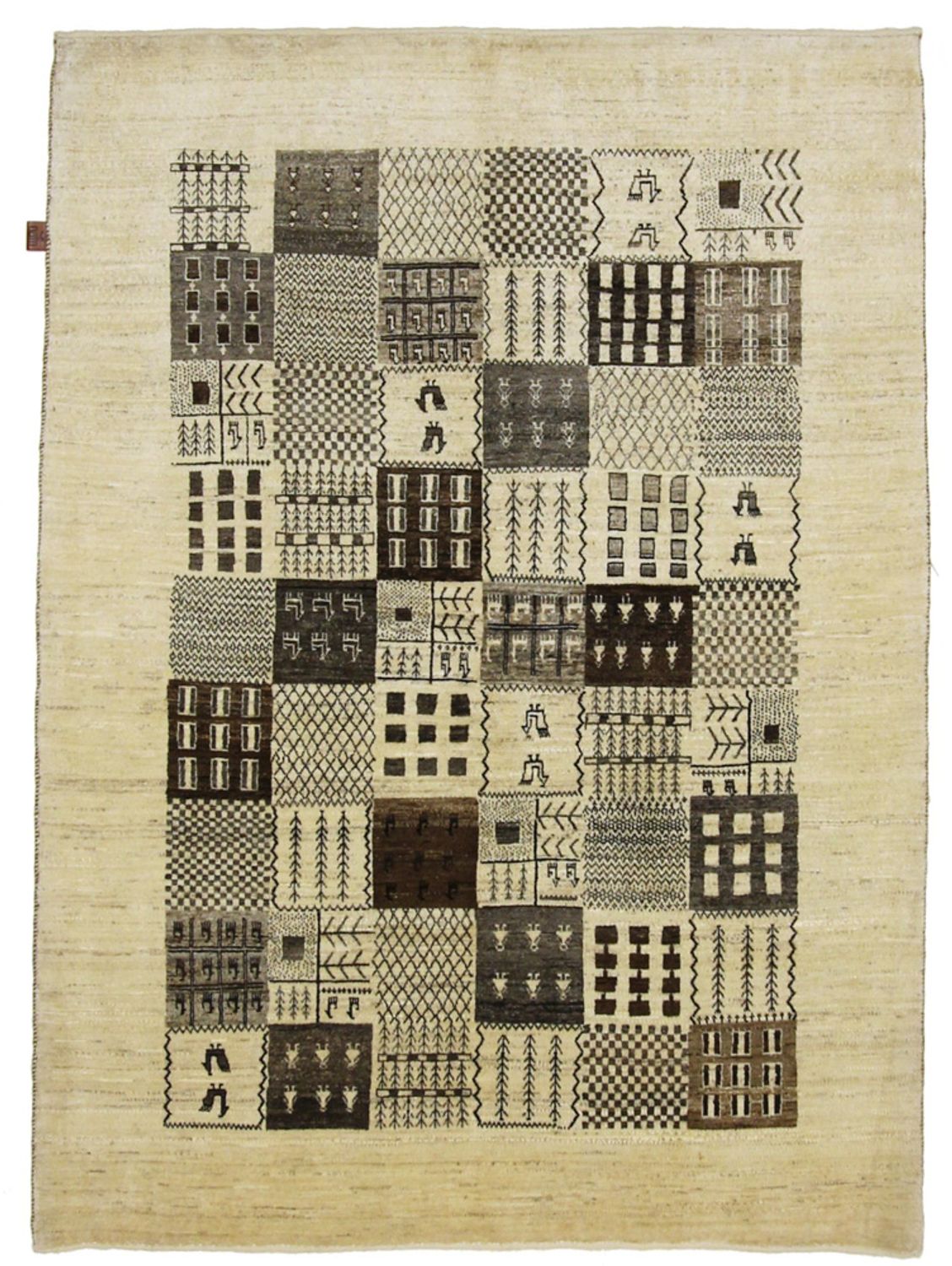 Alfombra Gabbeh - Loribaft Indus - 206 x 152 cm - beige oscuro