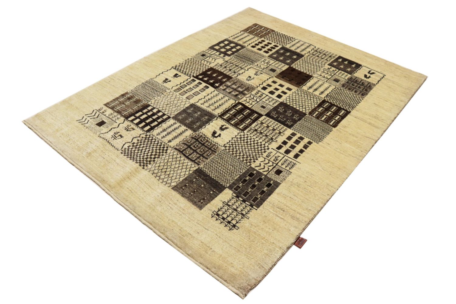 Alfombra Gabbeh - Loribaft Indus - 206 x 152 cm - beige oscuro