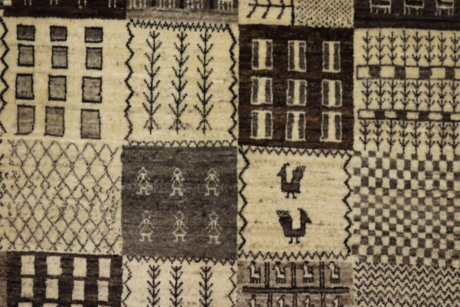 Alfombra Gabbeh - Loribaft Indus - 206 x 152 cm - beige oscuro