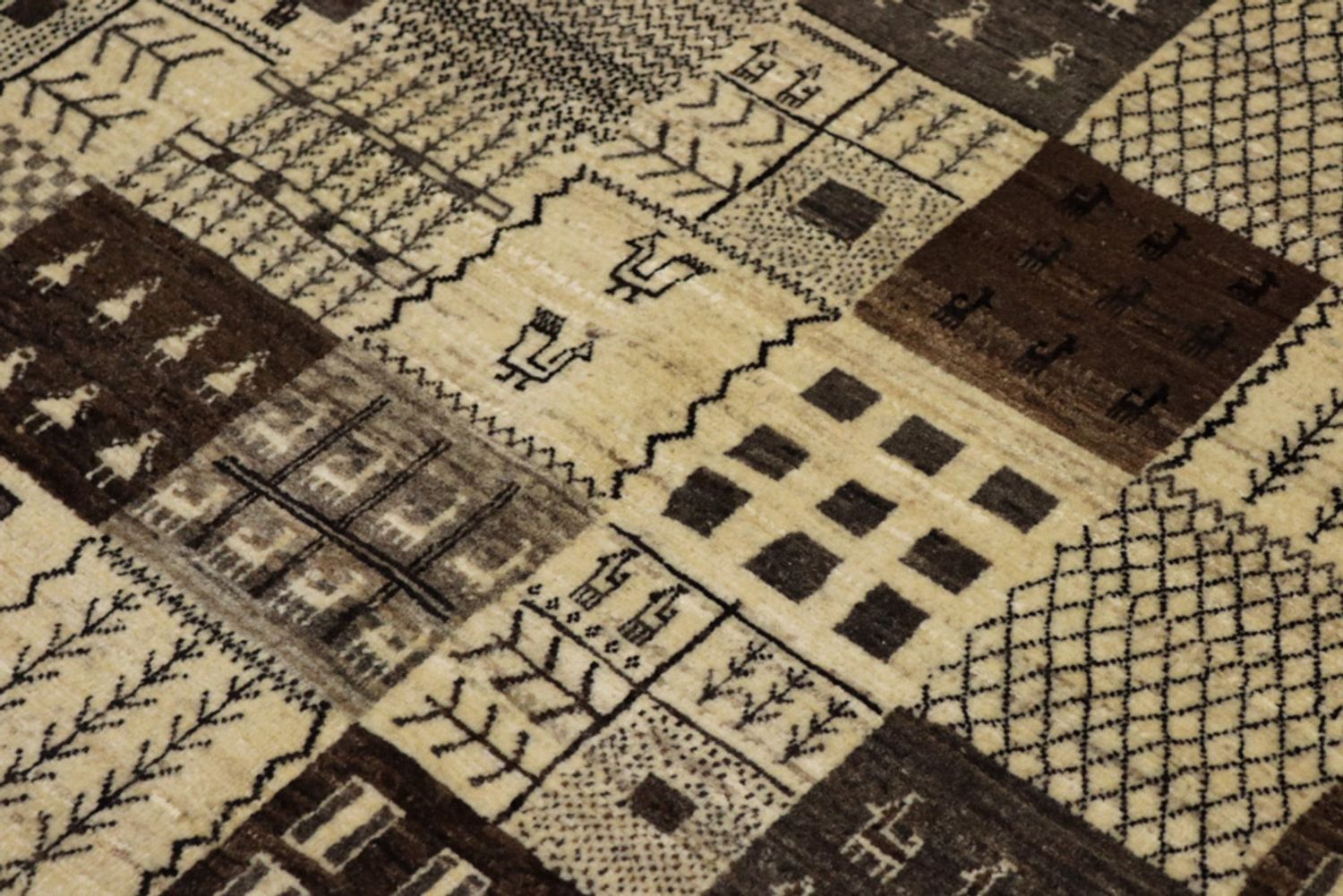 Alfombra Gabbeh - Loribaft Indus - 206 x 152 cm - beige oscuro