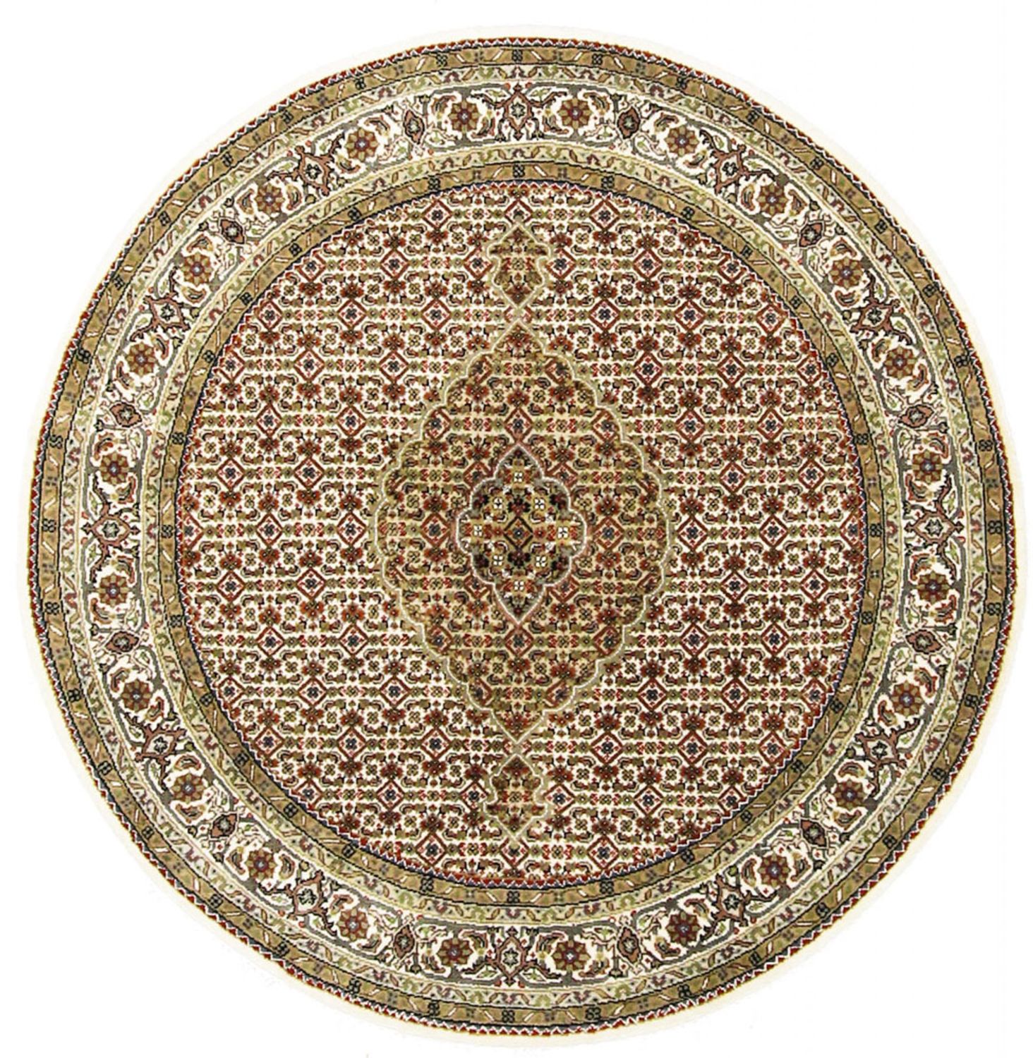 Alfombra oriental - Tabriz redondo  - 150 x 150 cm - arena