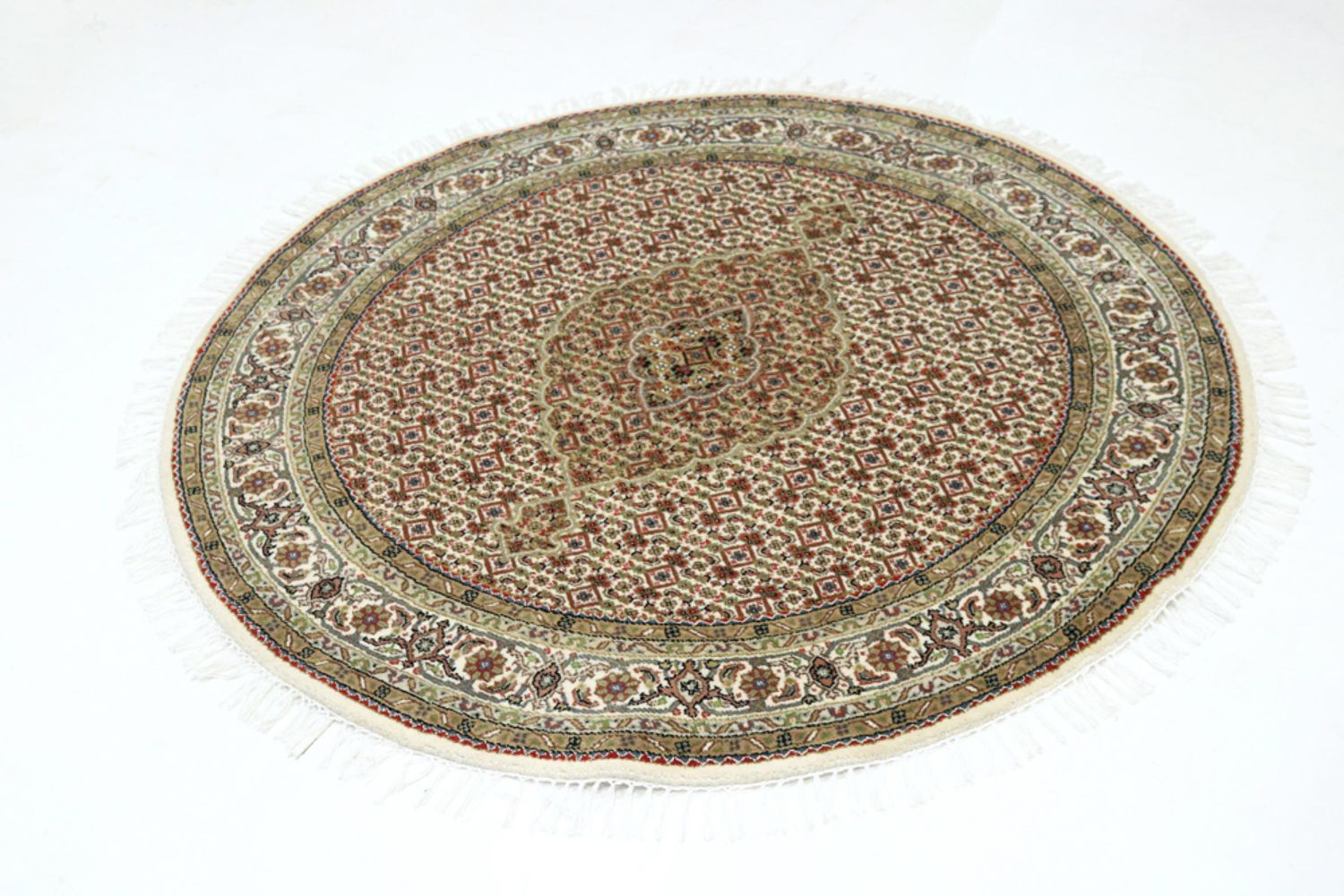 Alfombra oriental - Tabriz redondo  - 150 x 150 cm - arena