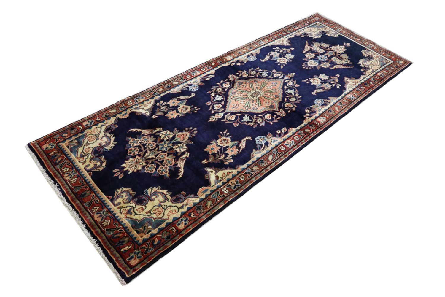 Runner Perský koberec - Nomádský - 297 x 111 cm - tmavě modrá