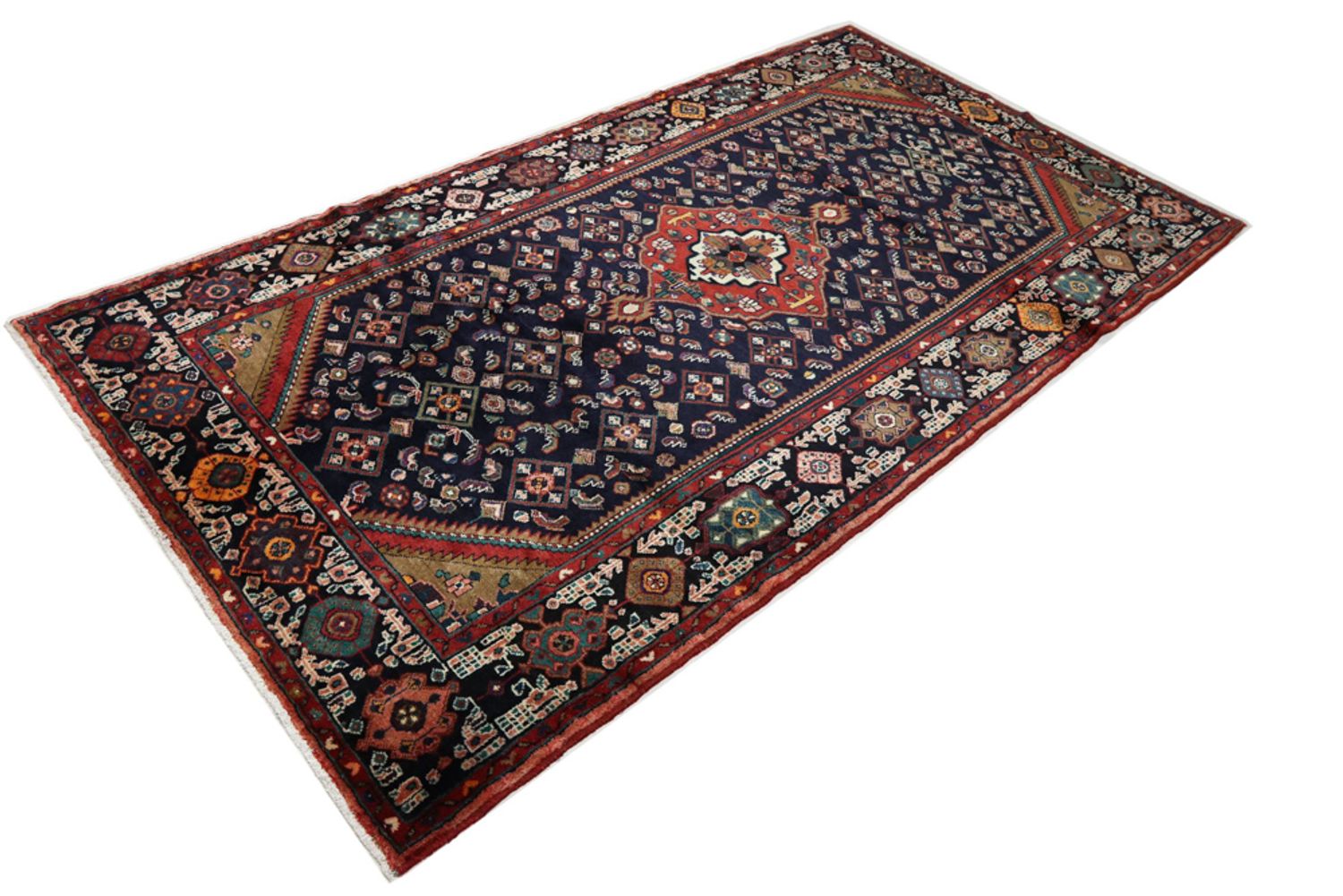 Alfombra persa - Nómada - 317 x 172 cm - azul oscuro