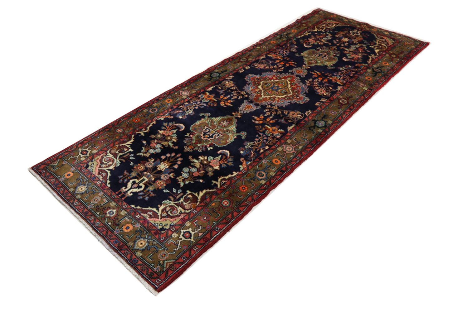 Runner Perský koberec - Klasický - 324 x 122 cm - tmavě modrá