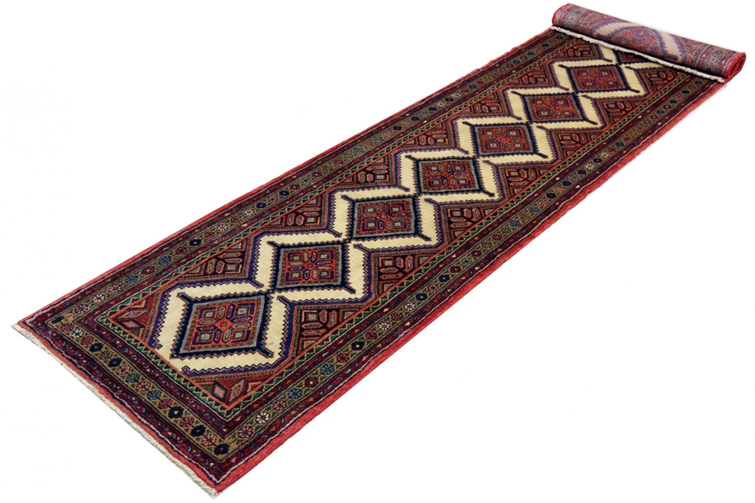 Alfombra de pasillo Alfombra persa - Nómada - 350 x 87 cm - beige oscuro