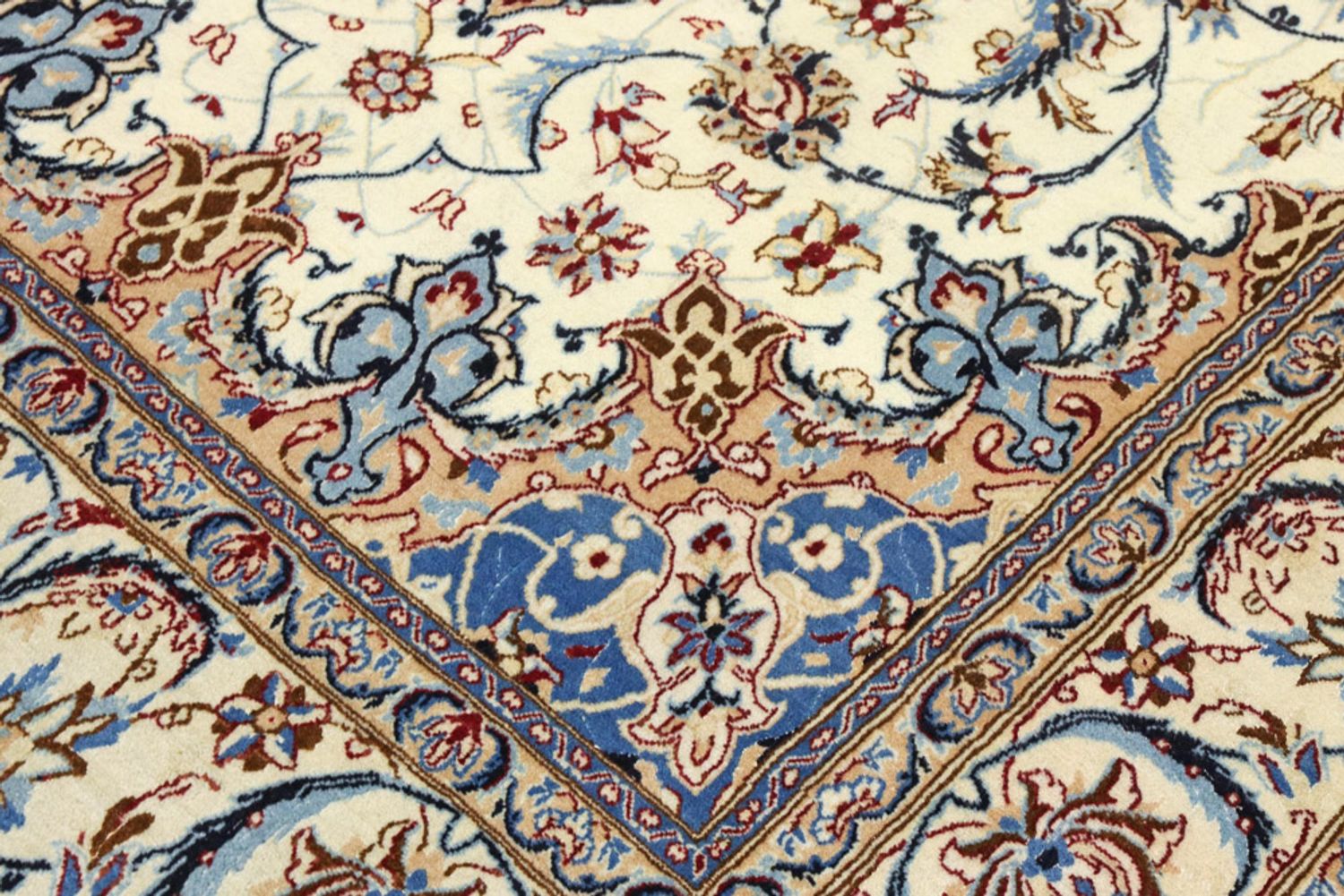 Perský koberec - Nain - Premium - 260 x 155 cm - krémová