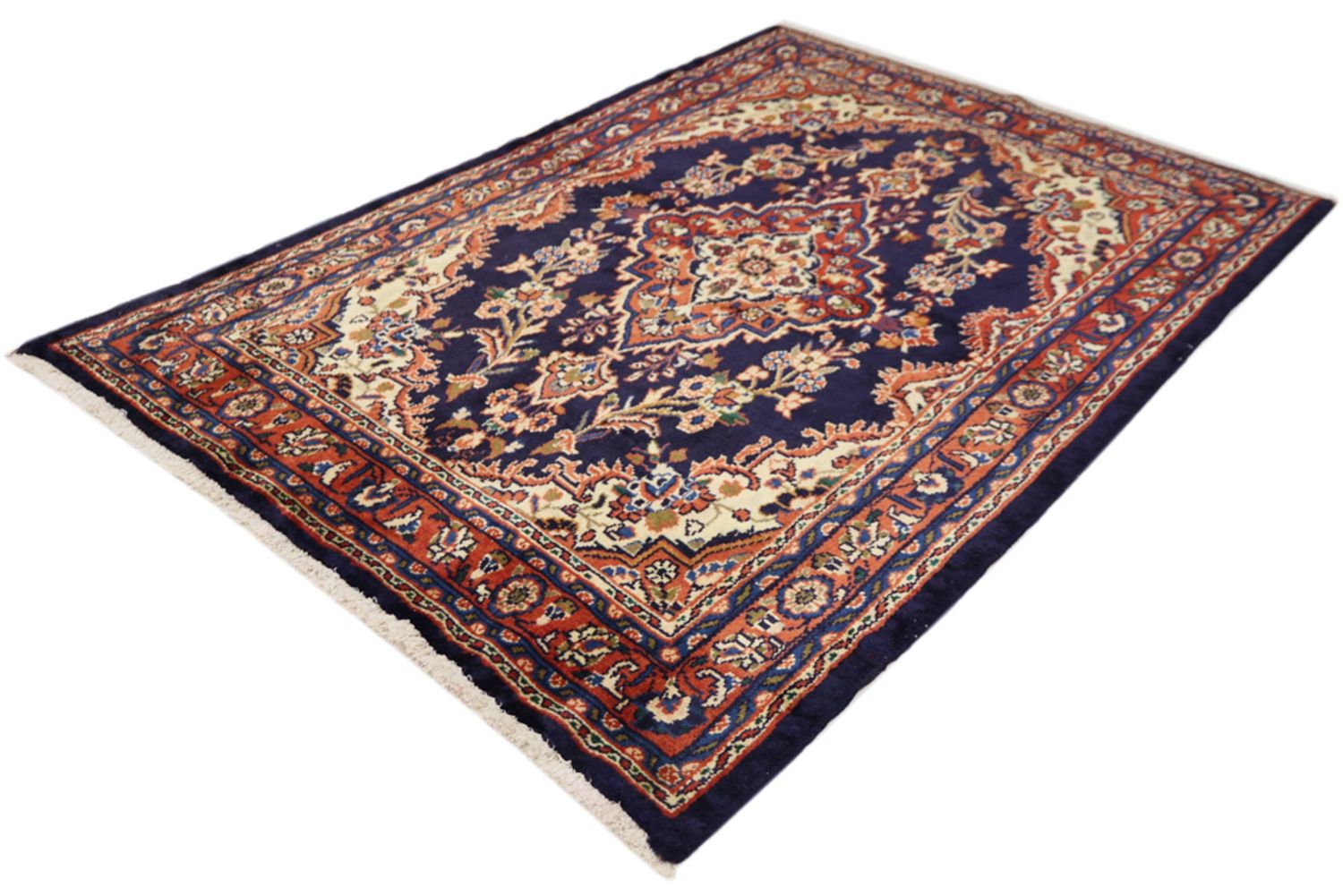 Persisk teppe - klassisk - 195 x 135 cm - mørkeblå