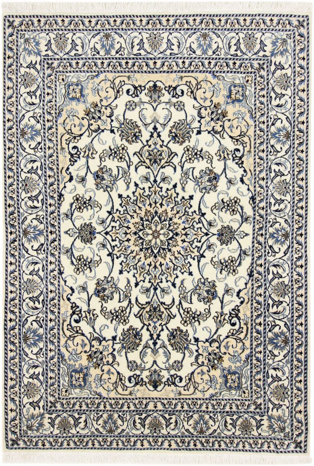 Alfombra persa - Nain - 203 x 144 cm - crema