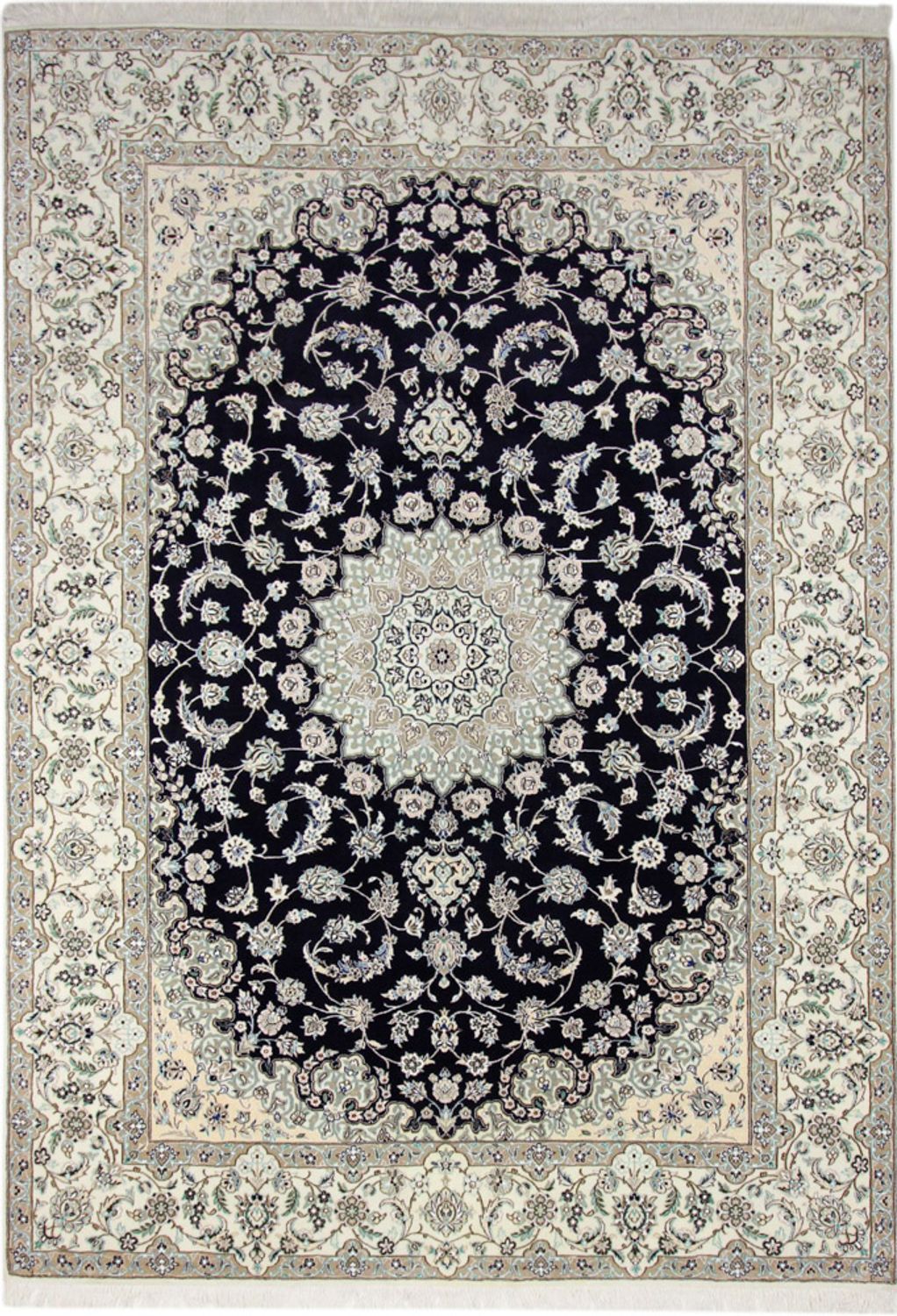 Alfombra persa - Nain - 345 x 246 cm - azul oscuro