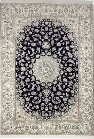 Alfombra persa - Nain - 345 x 246 cm - azul oscuro