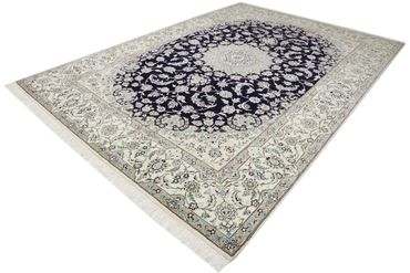 Alfombra persa - Nain - 345 x 246 cm - azul oscuro