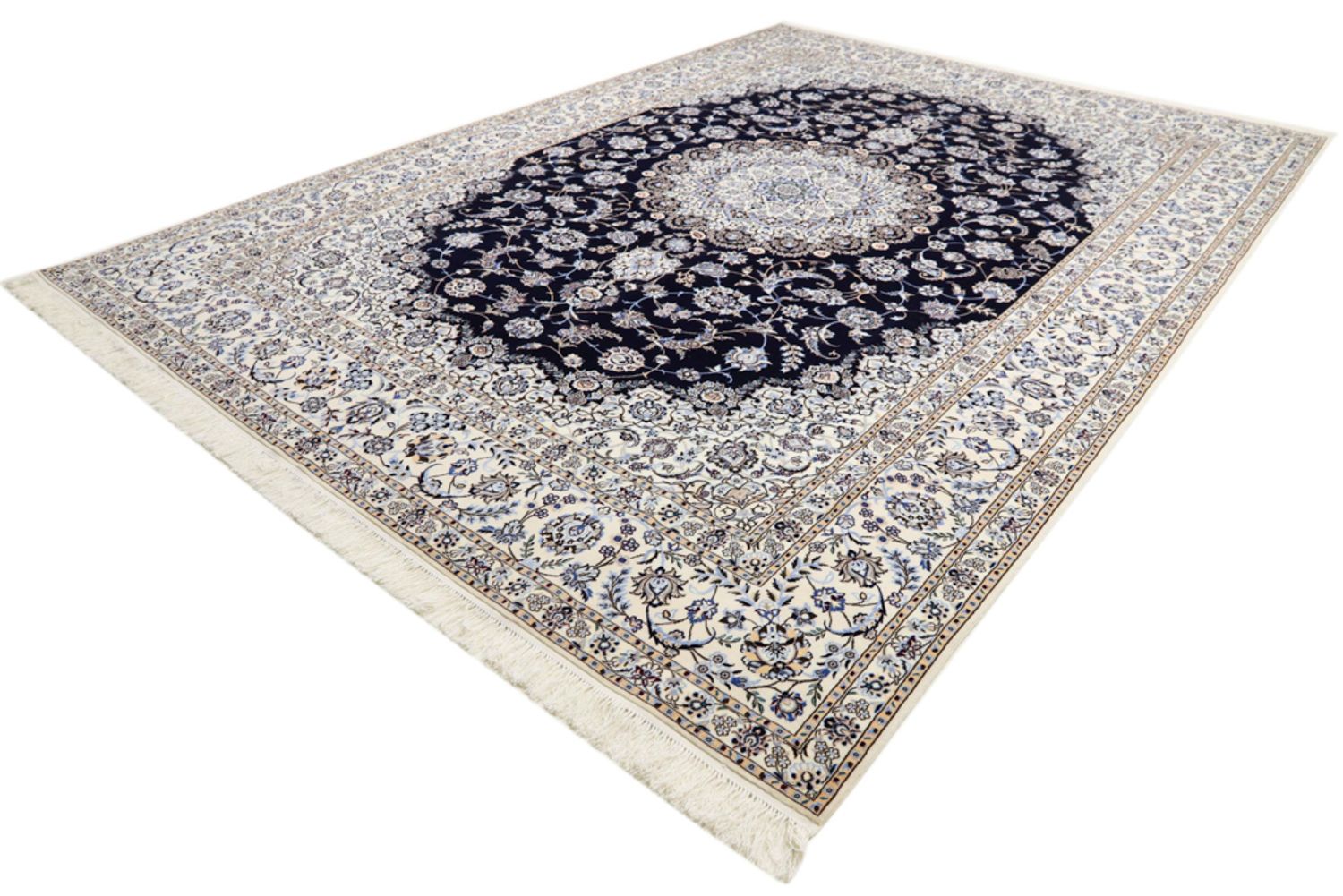 Alfombra Persa - Nain - Prima - 360 x 250 cm - azul oscuro