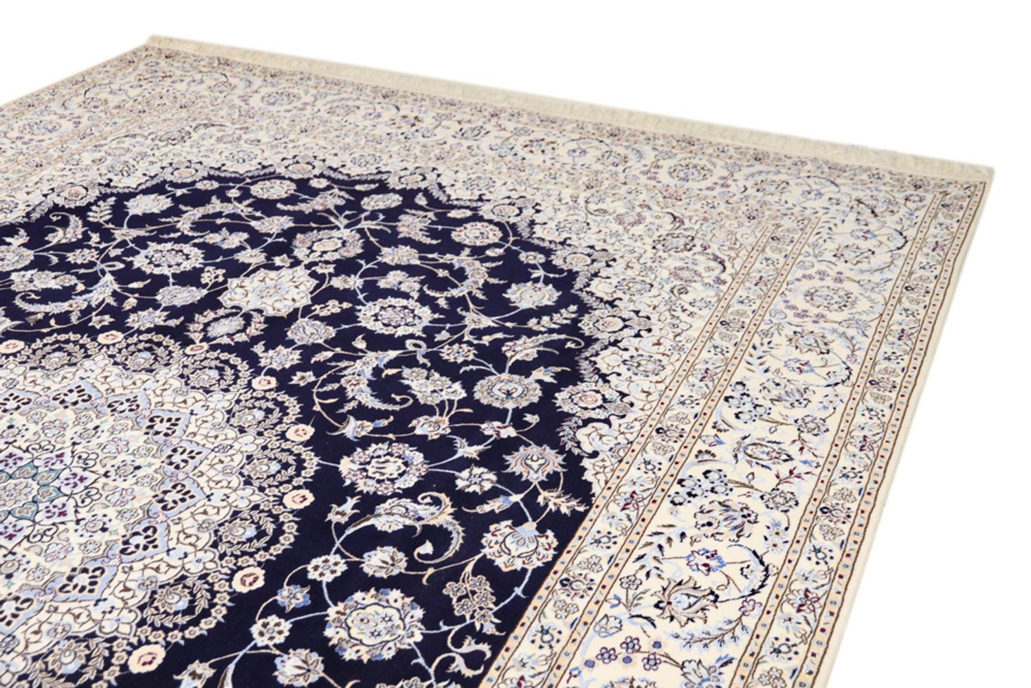 Alfombra Persa - Nain - Prima - 360 x 250 cm - azul oscuro