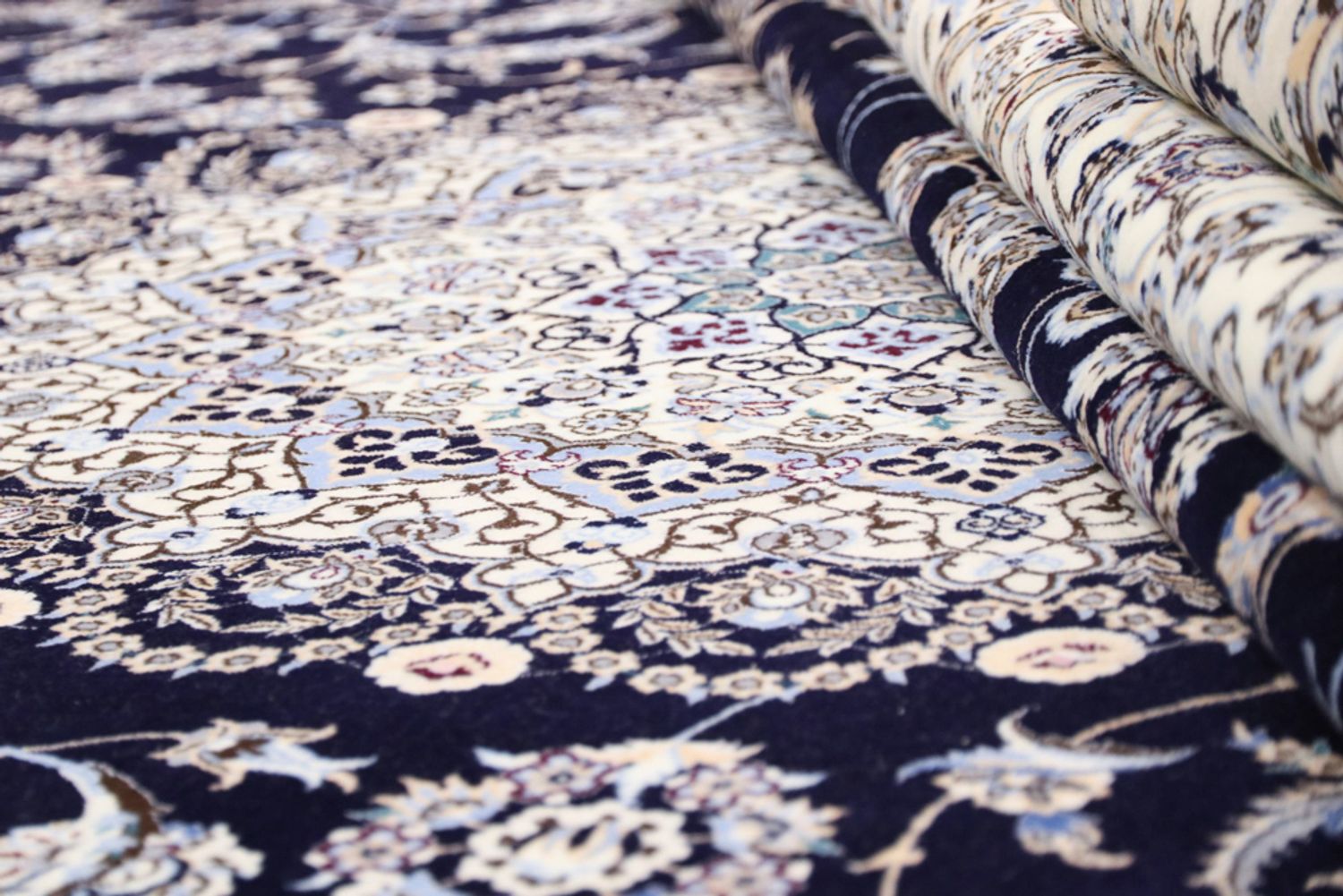 Alfombra Persa - Nain - Prima - 360 x 250 cm - azul oscuro