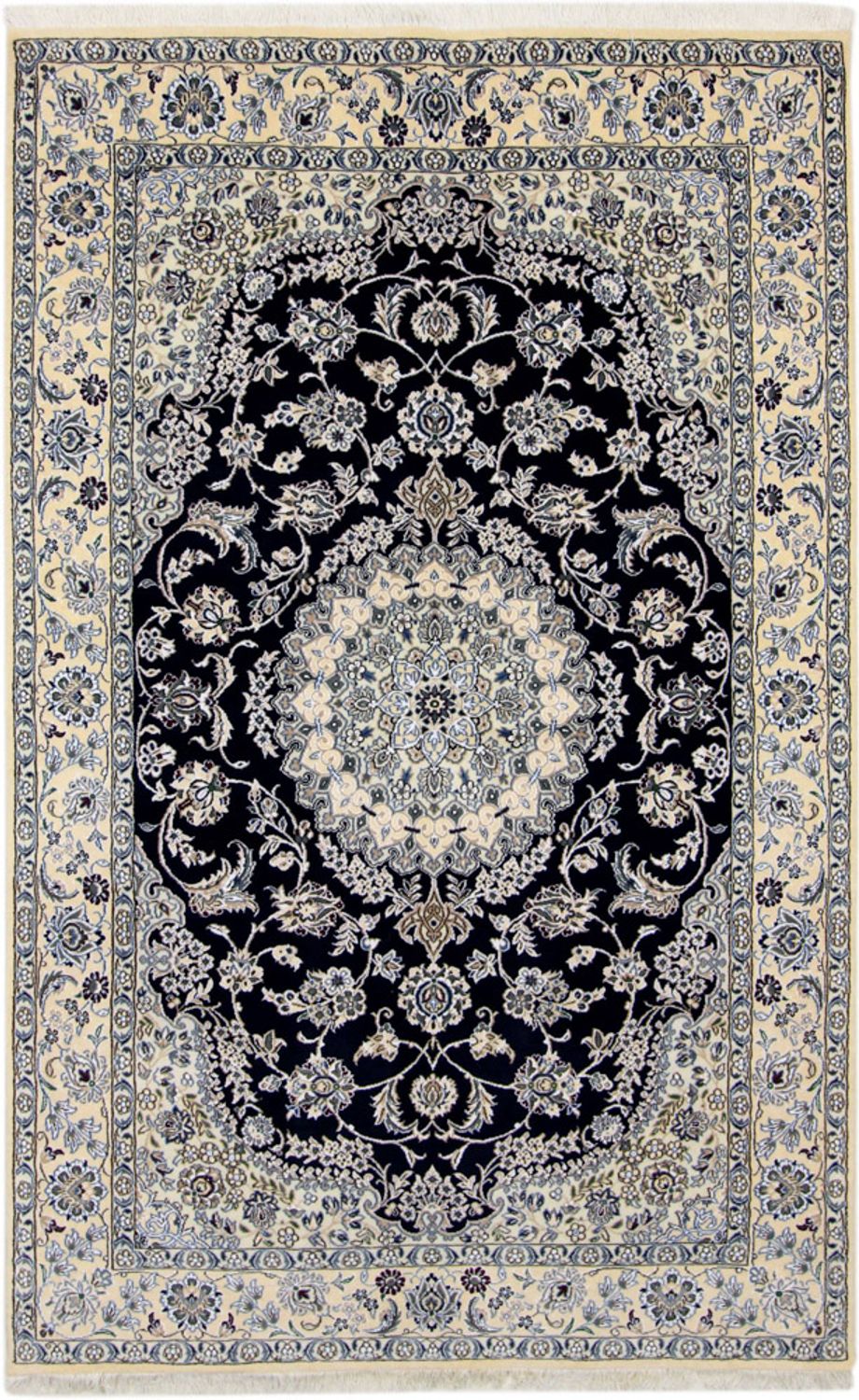 Alfombra persa - Nain - 246 x 154 cm - azul oscuro