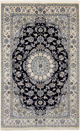 Alfombra persa - Nain - 246 x 154 cm - azul oscuro