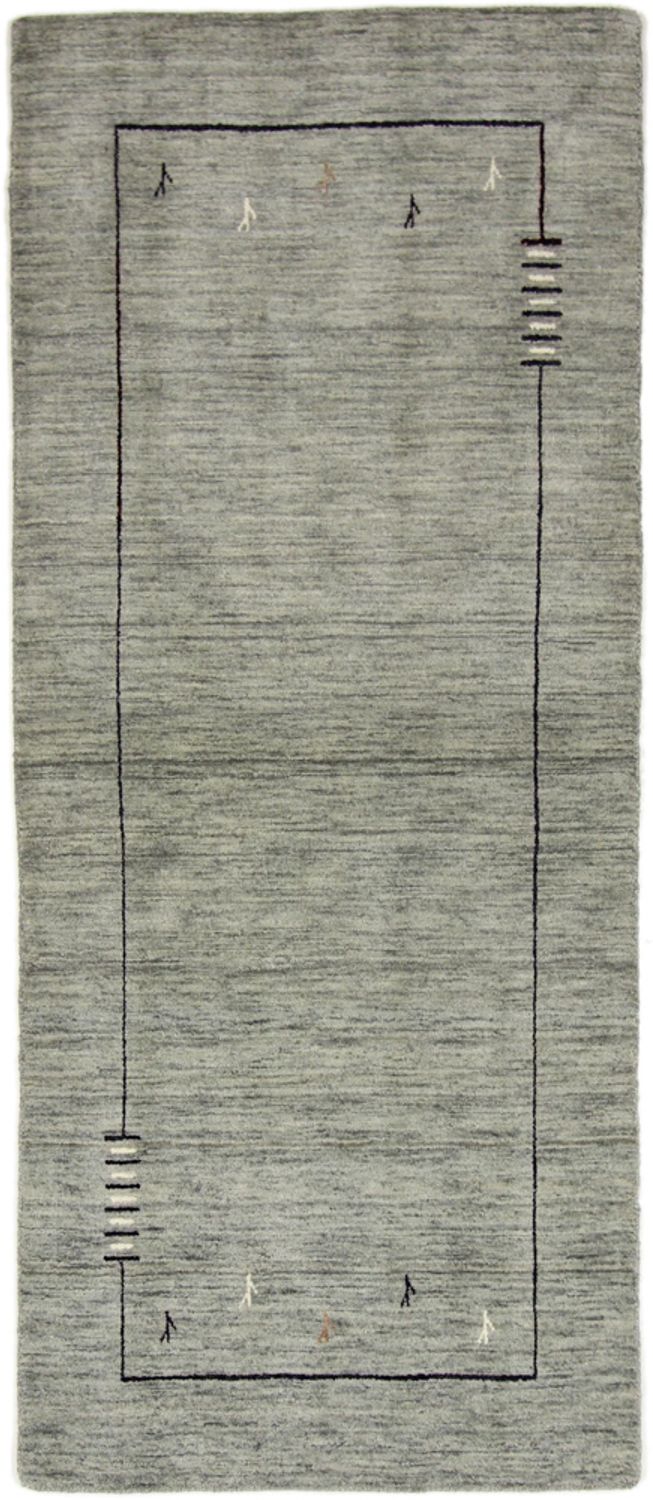 Alfombra de pasillo Alfombra Gabbeh - Loribaft Softy - 202 x 82 cm - gris