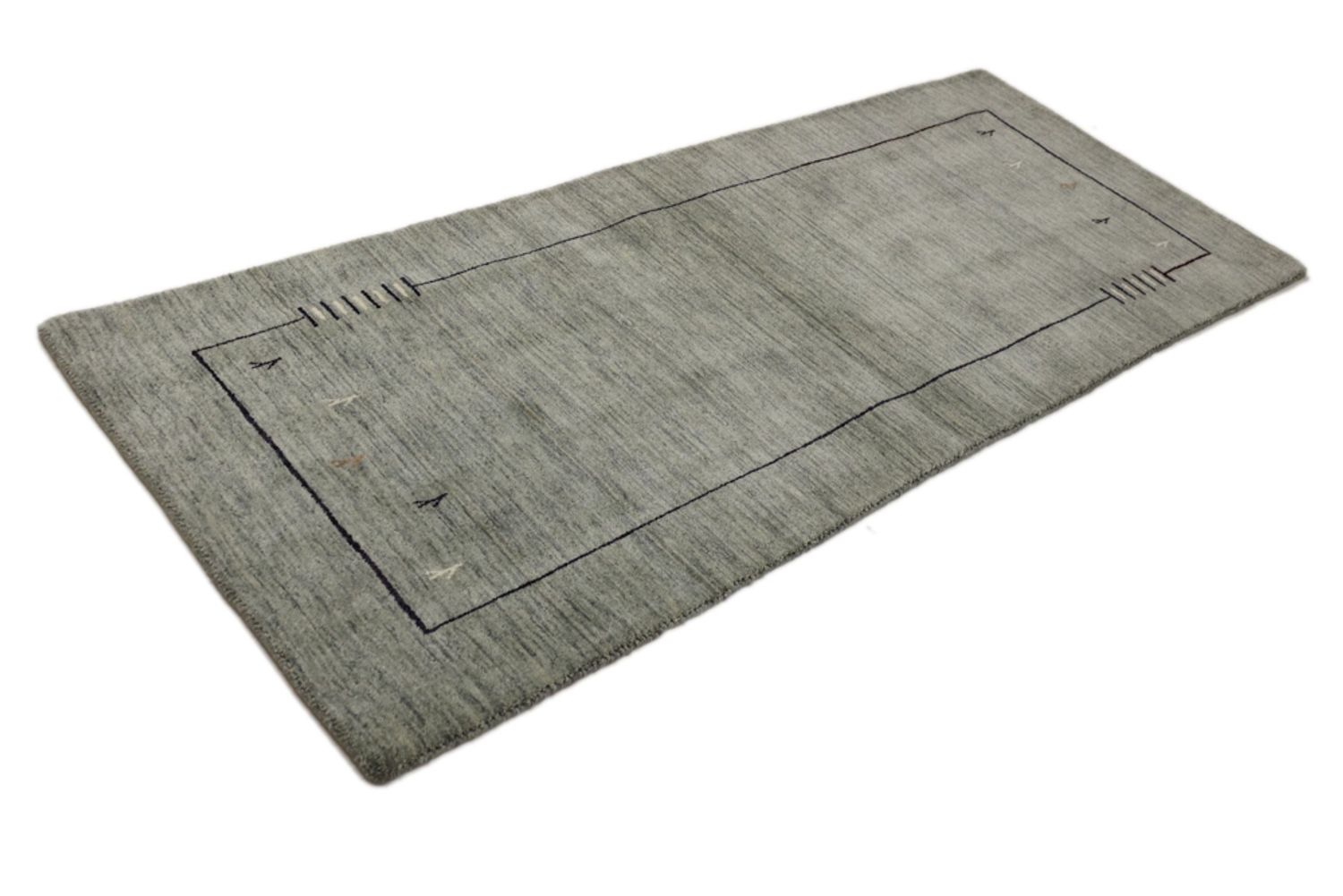 Alfombra de pasillo Alfombra Gabbeh - Loribaft Softy - 202 x 82 cm - gris