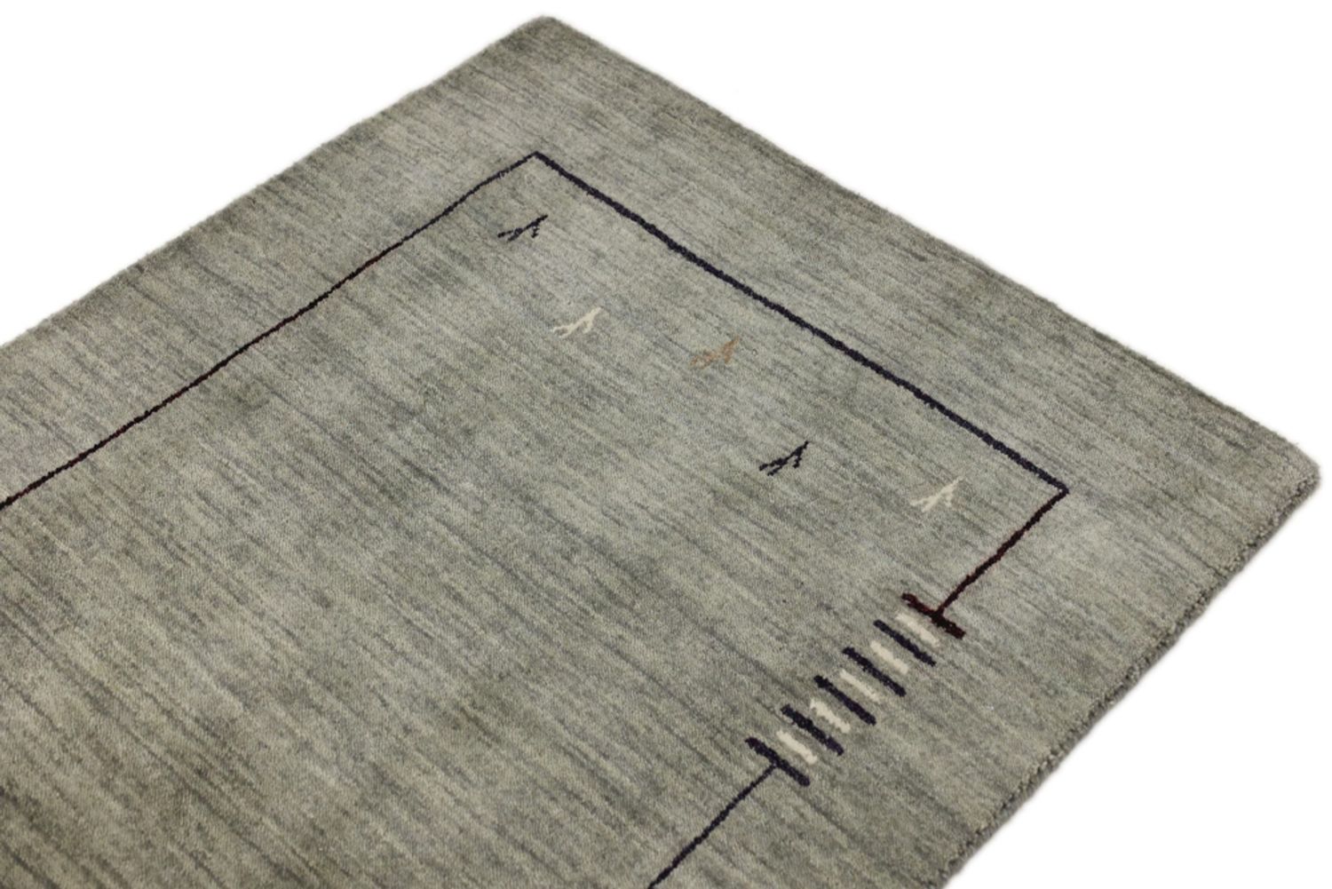 Alfombra de pasillo Alfombra Gabbeh - Loribaft Softy - 202 x 82 cm - gris