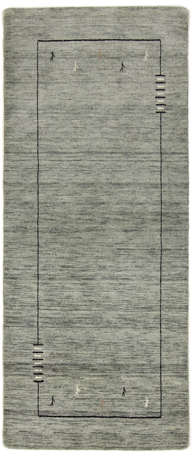 Alfombra de pasillo Alfombra Gabbeh - Loribaft Softy - 203 x 83 cm - gris