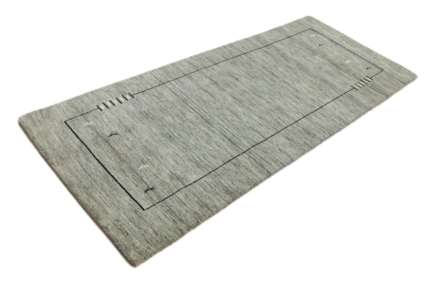 Alfombra de pasillo Alfombra Gabbeh - Loribaft Softy - 203 x 83 cm - gris