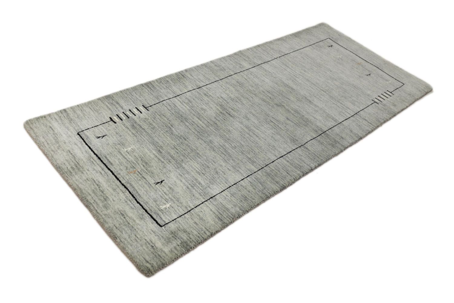 Alfombra de pasillo Alfombra Gabbeh - Loribaft Softy - 203 x 83 cm - gris