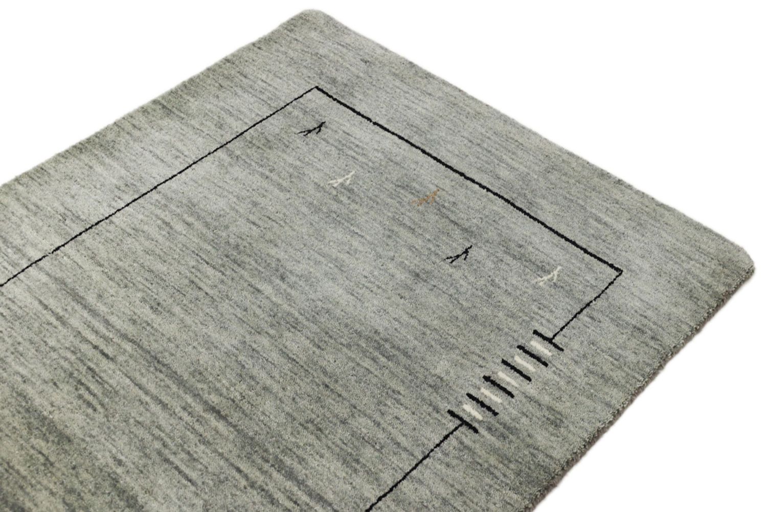 Alfombra de pasillo Alfombra Gabbeh - Loribaft Softy - 203 x 83 cm - gris